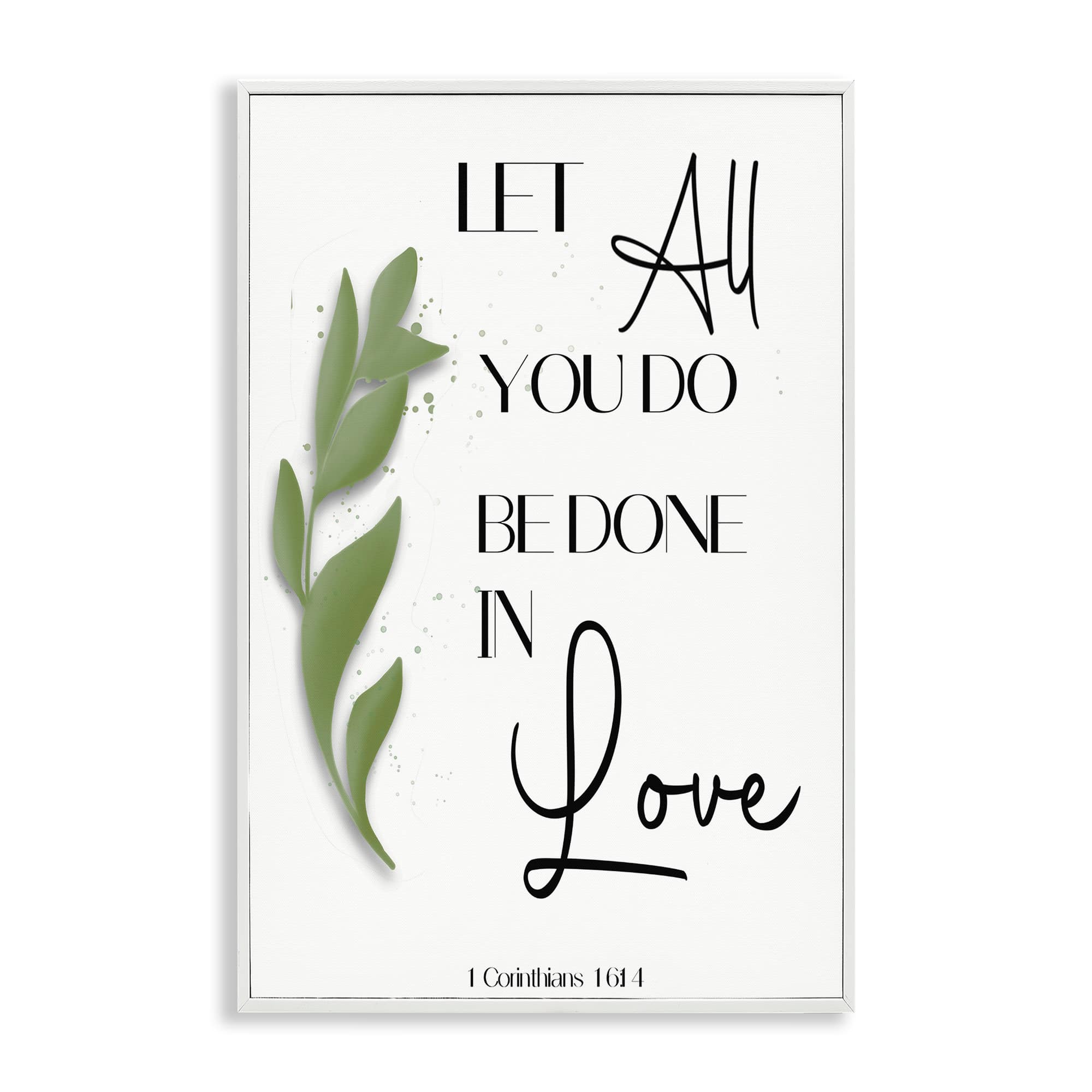 Stupell Industries BS-568-WFR-16X24 Done In Love Proverb White Framed Giclee Art By Amber Clarkson 16 x 24