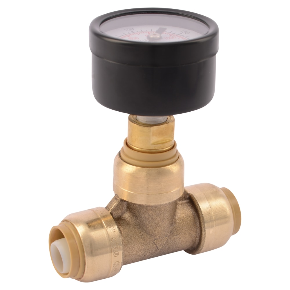 SharkBite 24436 1/2-in Push-to-Connect Pressure-Gauge Tee