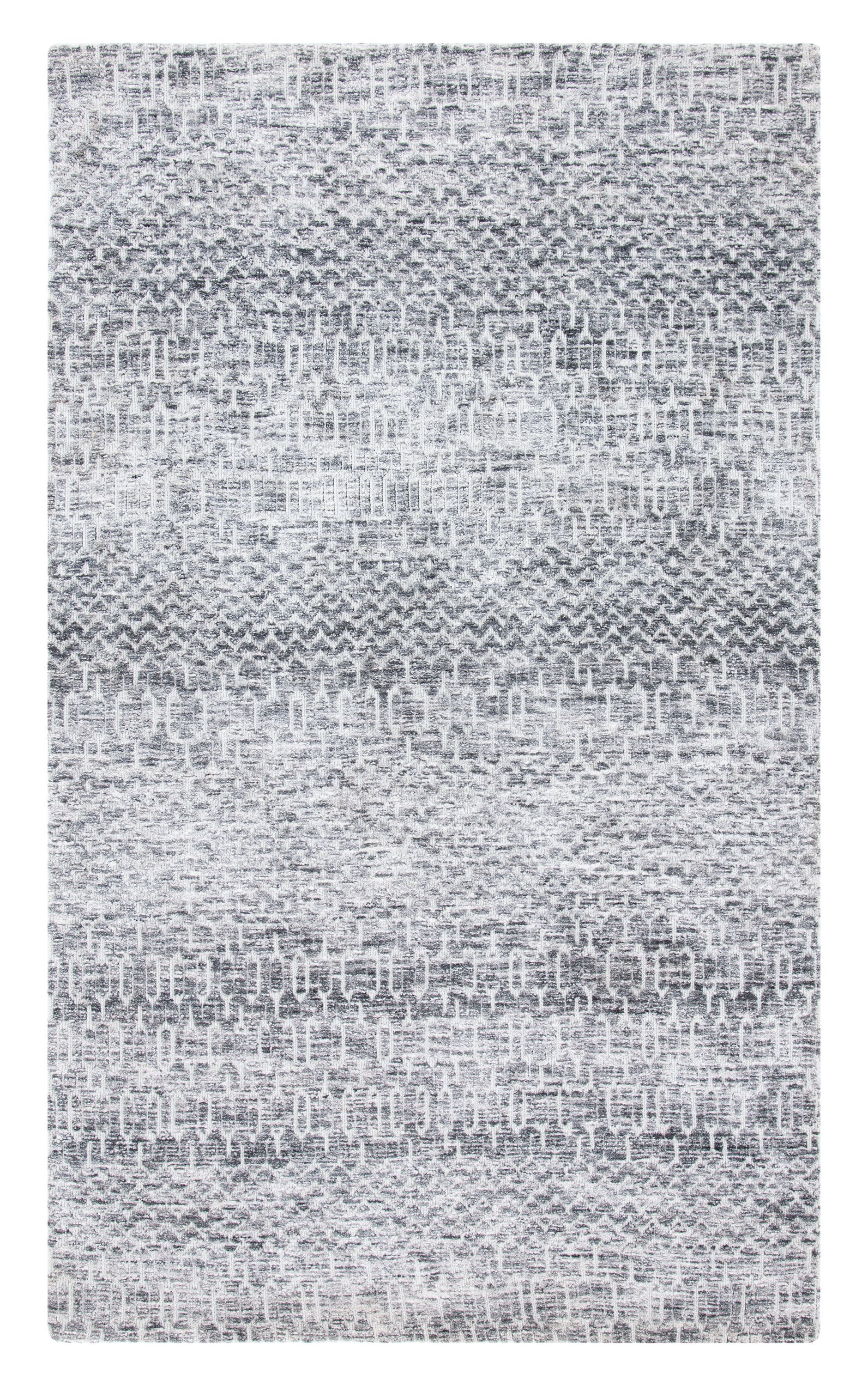 Gray Hand-Tufted Wool Rectangular Area Rug 4' x 6'