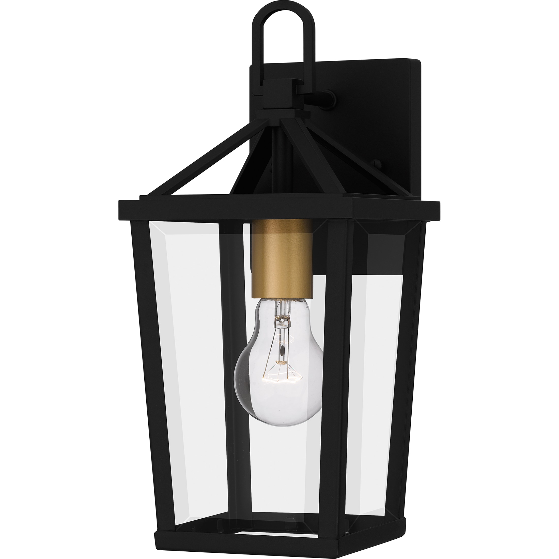 Quoizel HUL8406MBK Hull 1 -Light 13.25-in H Matte Black Hardwired Outdoor Wall Light