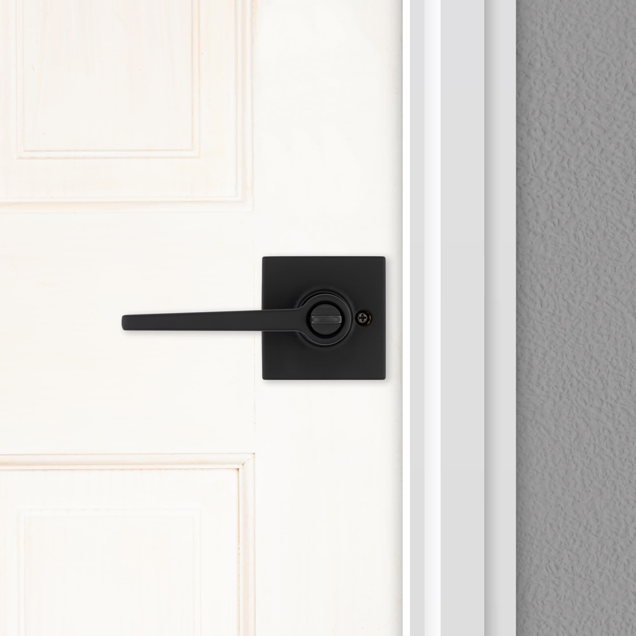 RELIABILT Dallas Matte Black Interior Bed/Bath Privacy Door Handle in the Door  Handles department at