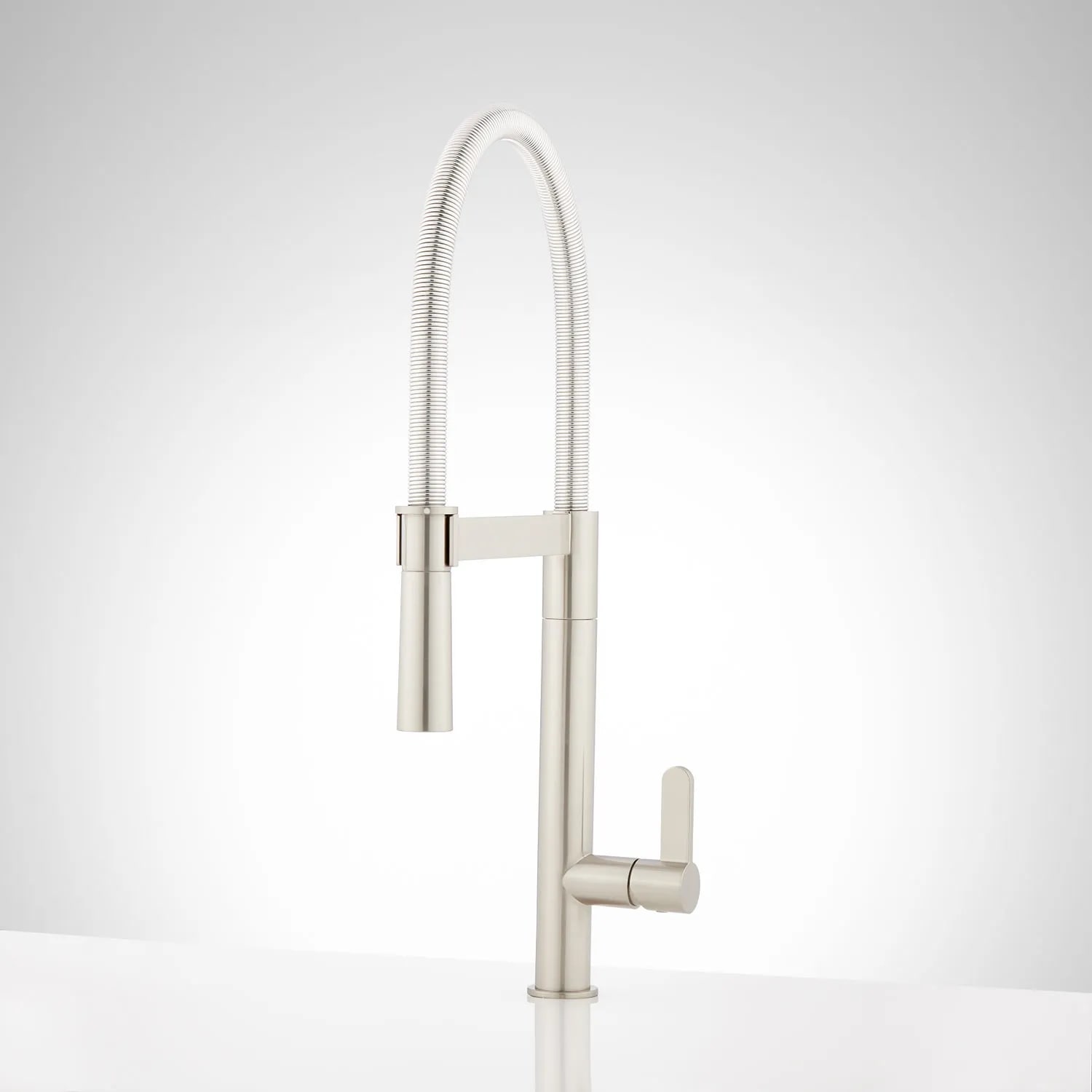 Signature Hardware 449244 Ocala Chrome Single Handle Deck-mount Handle Commercial/Residential Pull-down Kitchen Faucet with Sprayer
