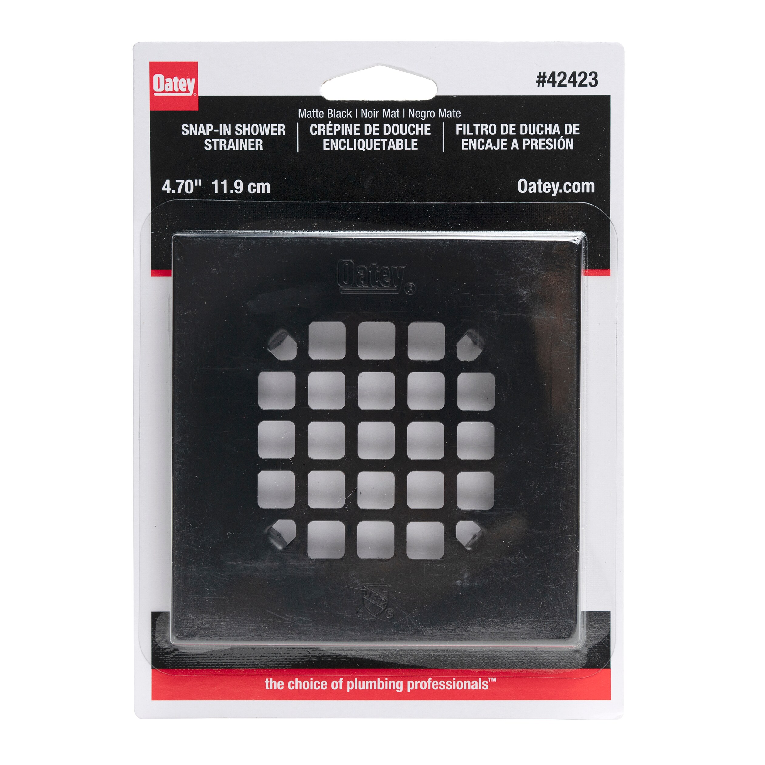 Modern Snap-In Shower Drain Strainer - Matte Black | Stainless Steel | Signature Hardware