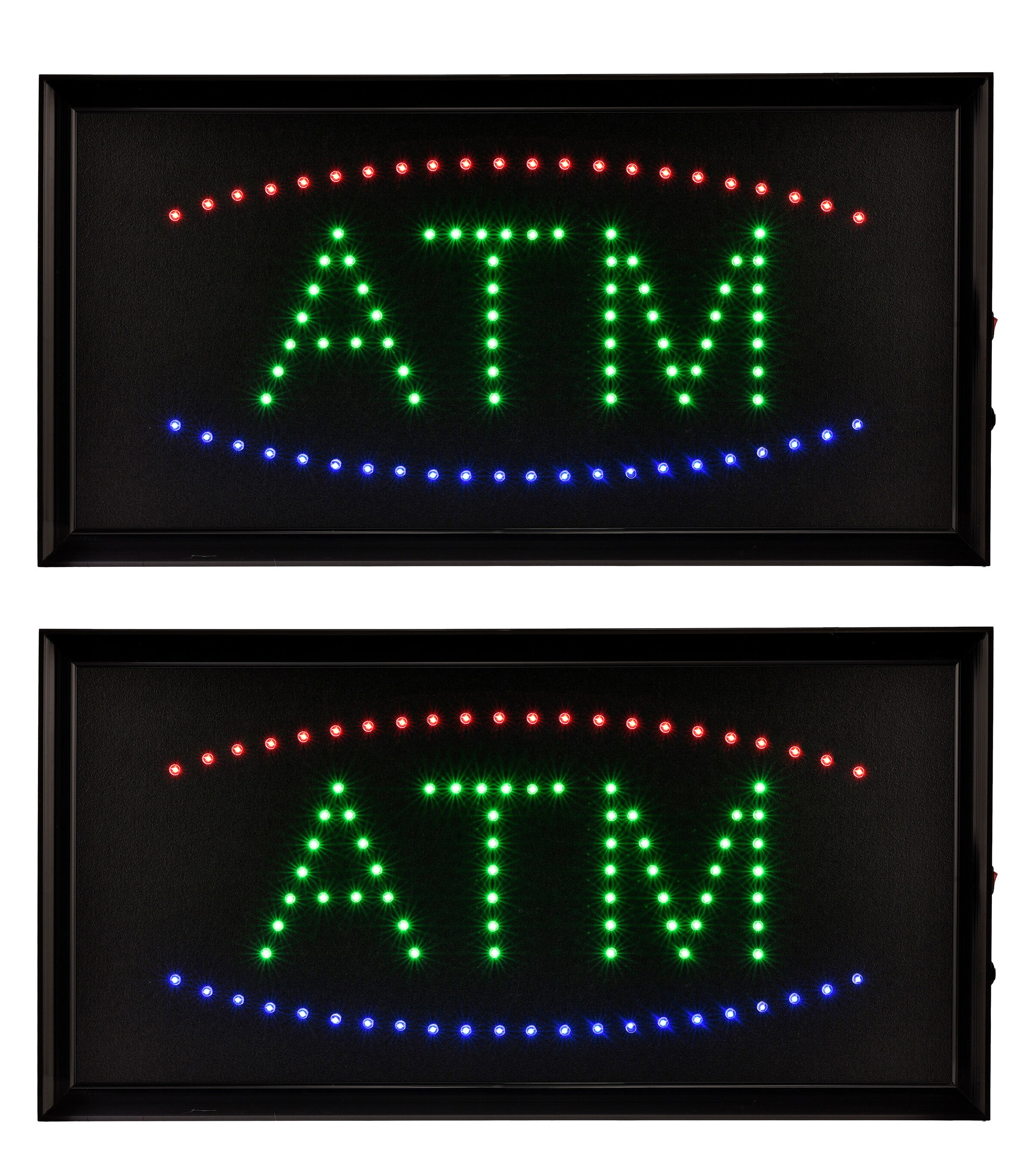 Alpine Industries 497-12-2PK 2-Pack Rectangular Multi-function ATM Lighted Sign 10-in Multi-function LED ATM Lighted Sign