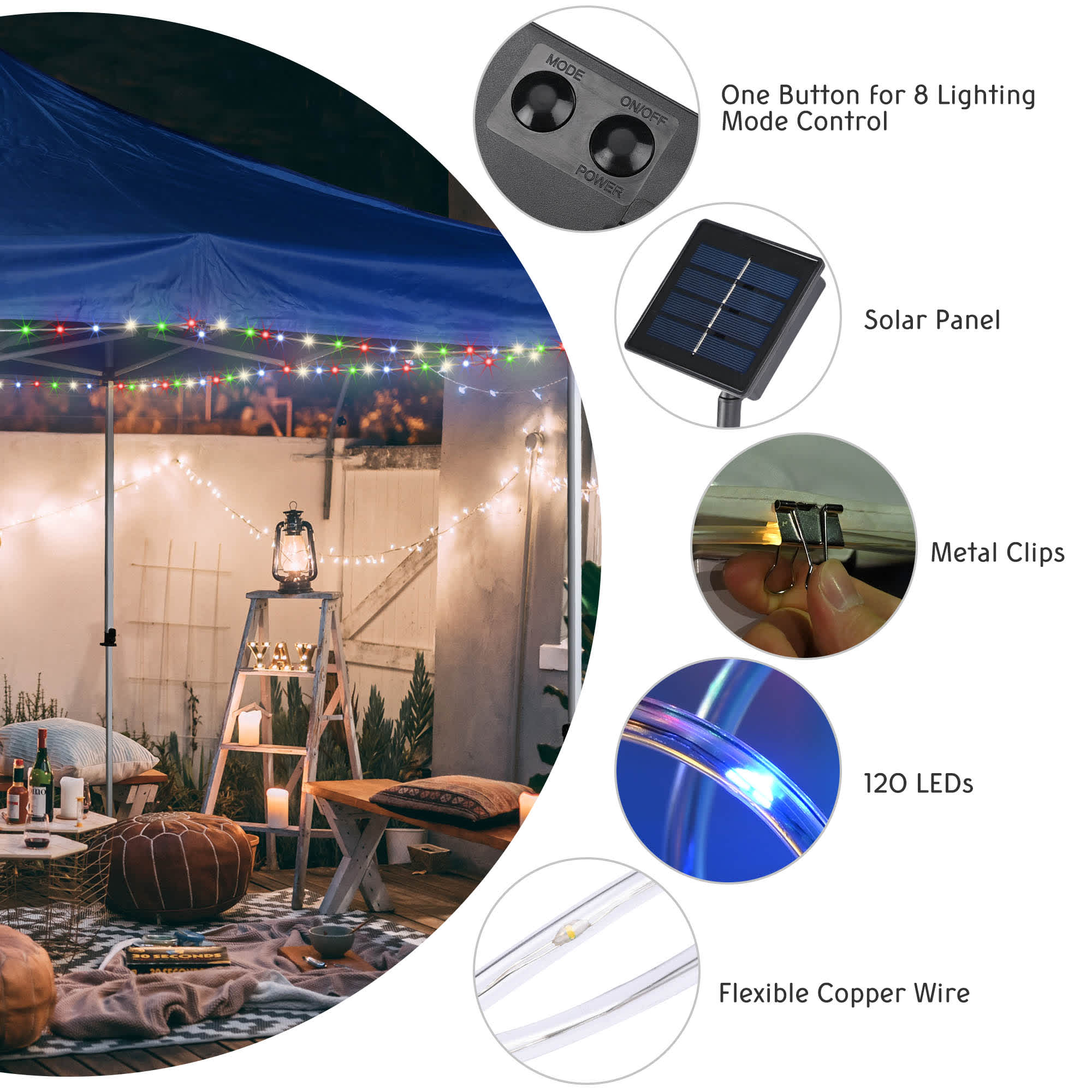 Yescom 07CLT002-12M-RGB-LO Patio-String-Lights - View #6