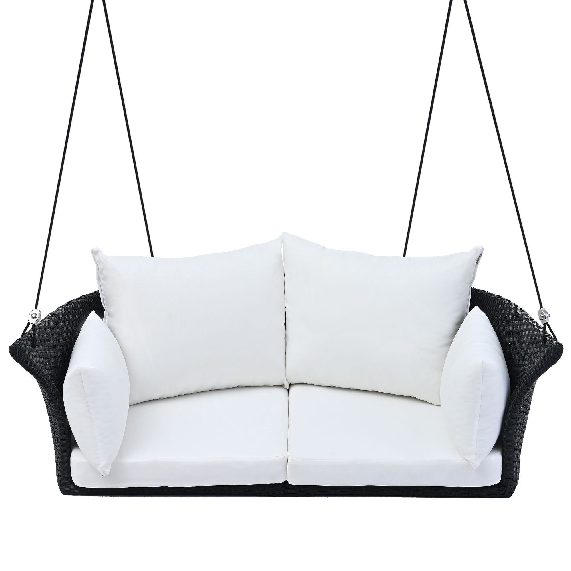 Nestfair HPGO1575B Patio Furniture Sets 2 -person White Wood Outdoor Swing
