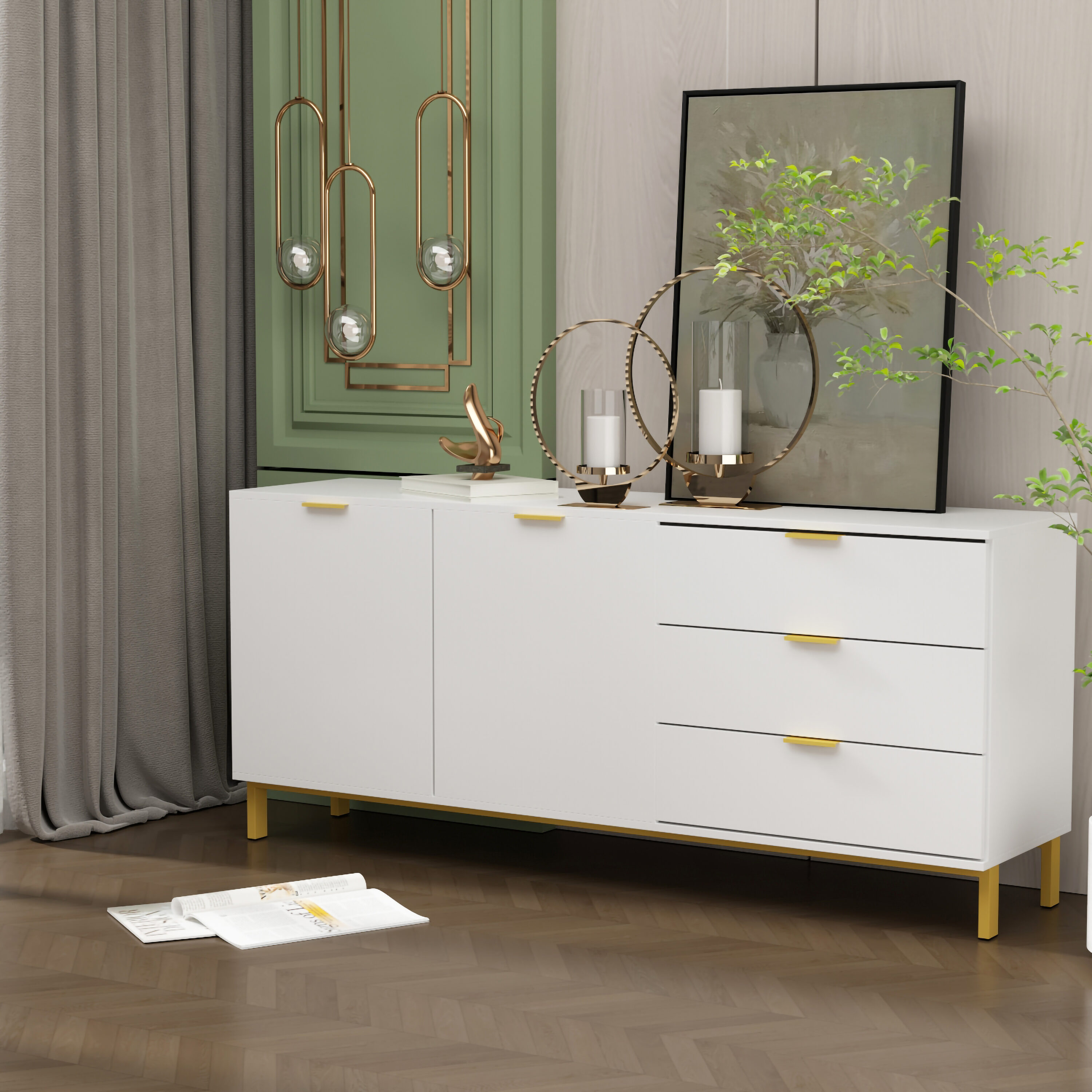 FUFU&GAGA LJY-WL0156-02 White 3 -Drawer Standard chest