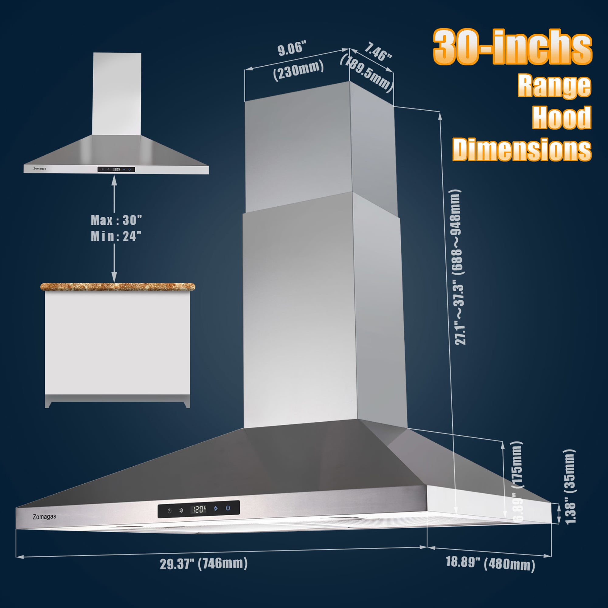 Damerin IU-RD20 Wall-Mounted-Range-Hoods - View #14