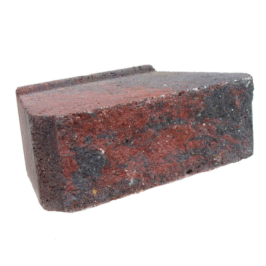  17H045RCH 4-in H x 11.7-in L x 7-in D Red/Charcoal Concrete Retaining Wall Block