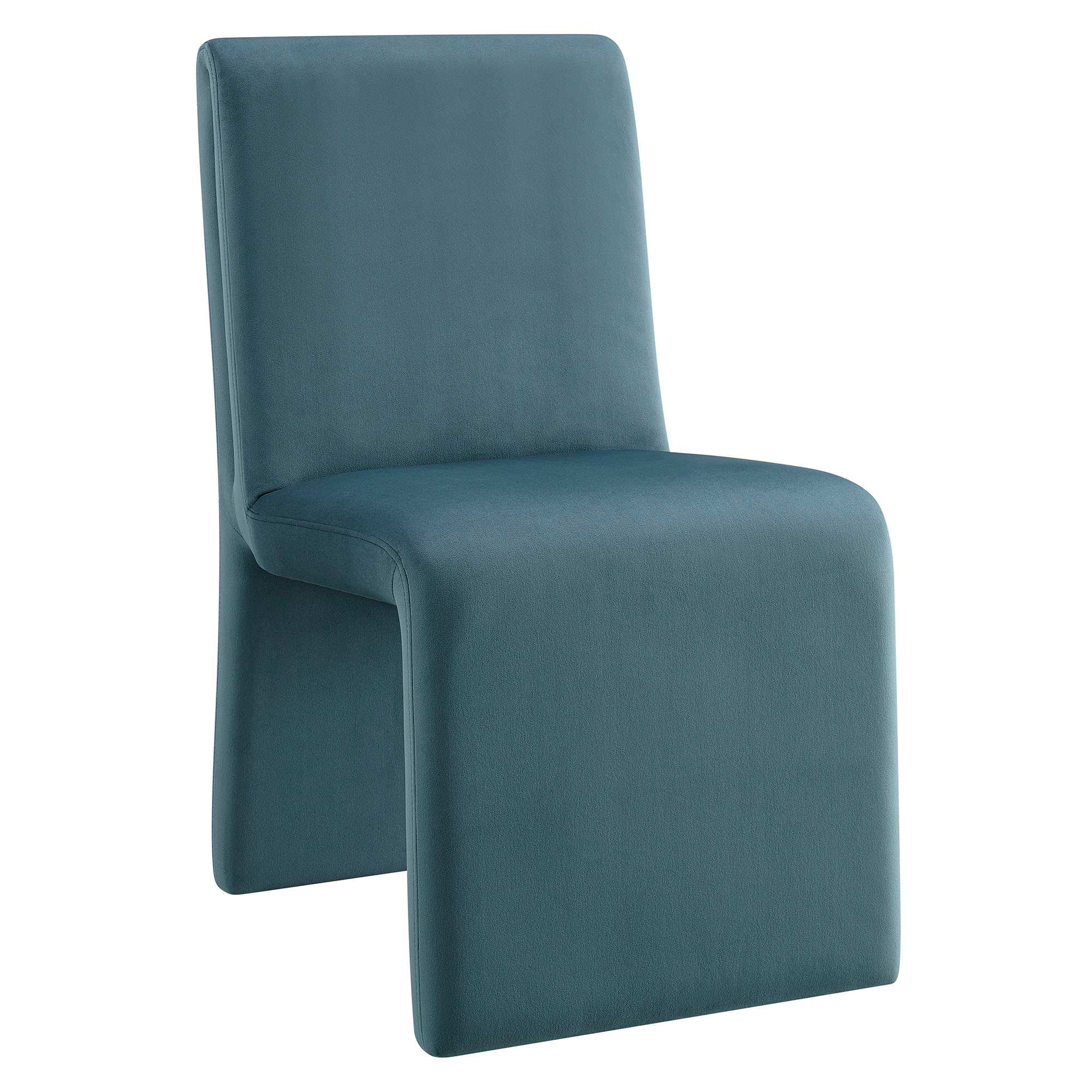  Emory Upholstered Performance Velvet Dining Side Chair in Cadet Blue