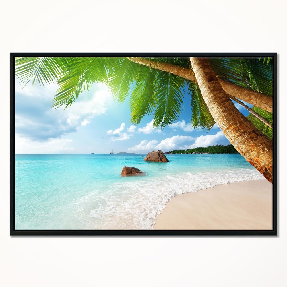 Designart Wood Floater Frame 30-in H x 62-in W Coastal Print on Canvas ...