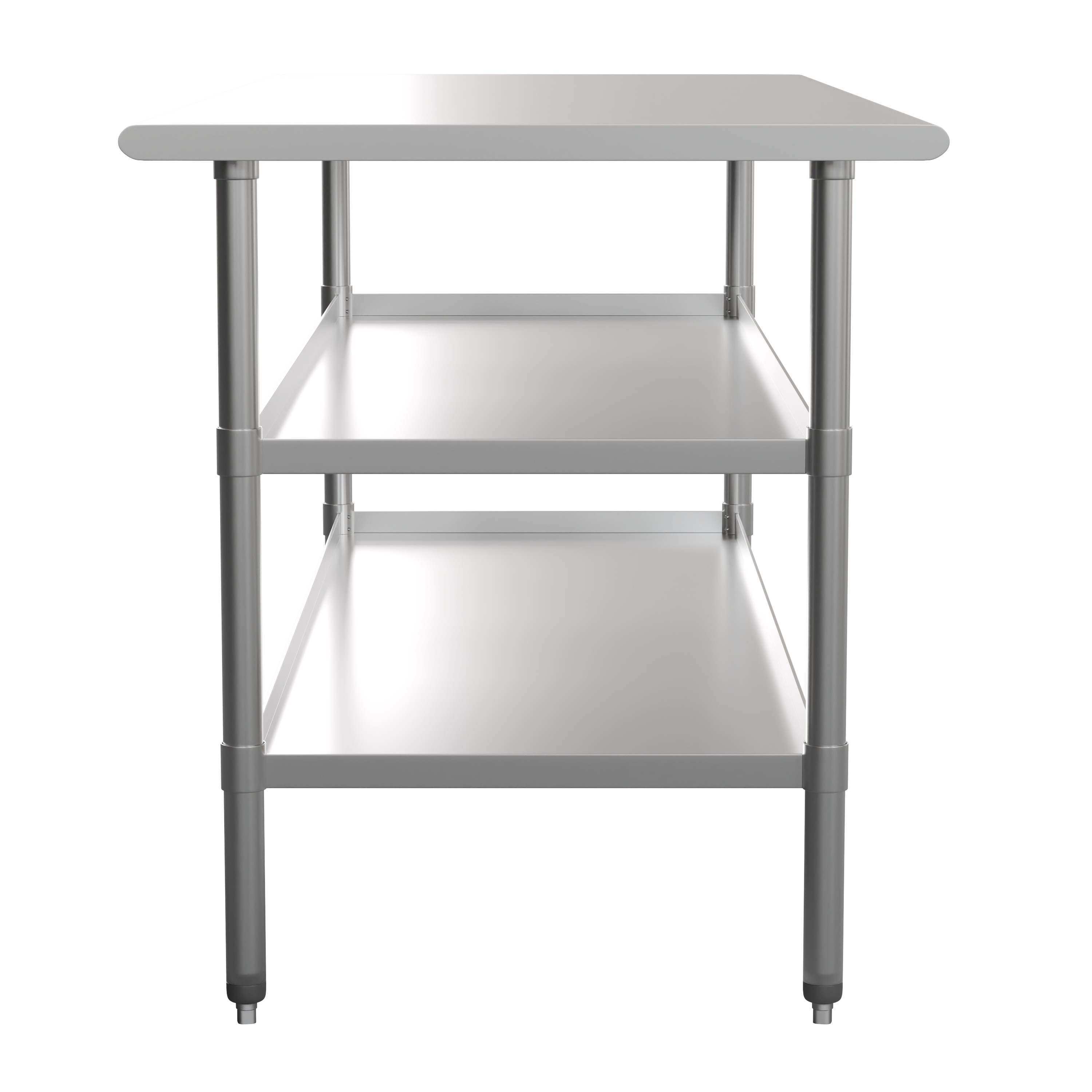 72" Silver Stainless Steel Kitchen Work Table with Adjustable Shelves