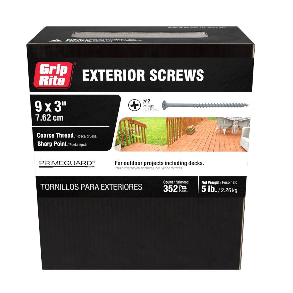 Grip-Rite #10 x 3-in Wood to wood Deck Screws ( 352 -Per Box )