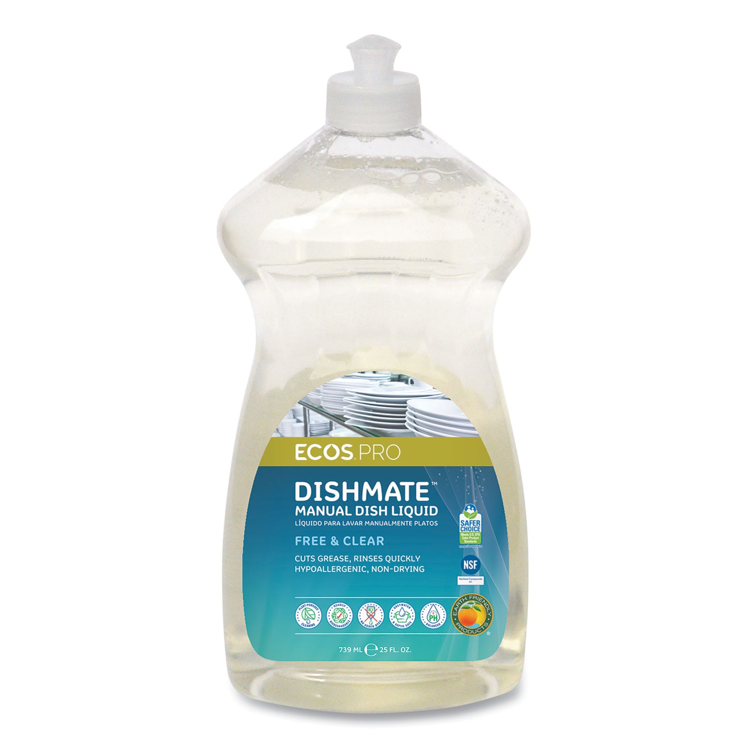 ECOS - Dishmate Manual Dish Liquid Unscented 25 oz Bottle