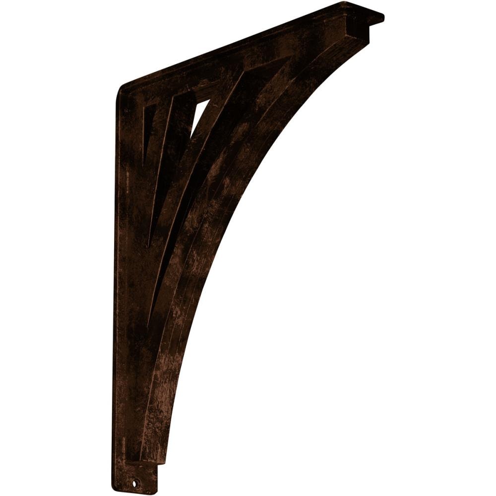 Ekena Millwork BKTM02X12X15TNEACO Nevio 12-in x 2-in x 15-in Antique copper Wrought iron Countertop support bracket