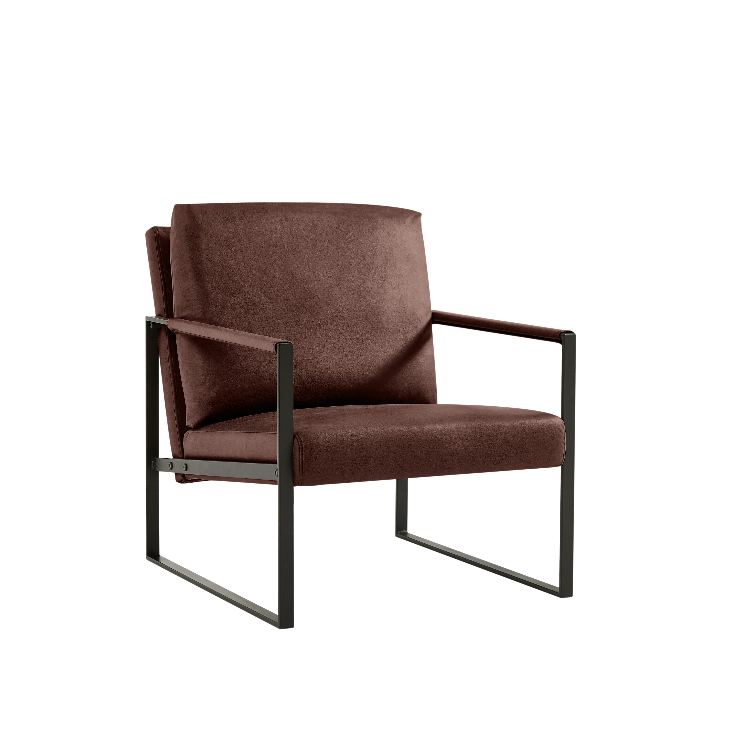 Flynama L-110699 29.13-in W Modern Brown Faux leather Accent Armchair