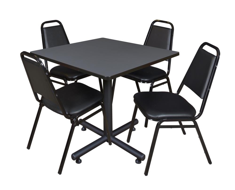 Regency TKB4242GY29BK Breakroom Gray 4-Person Training Table (42-in W x 29-in H)