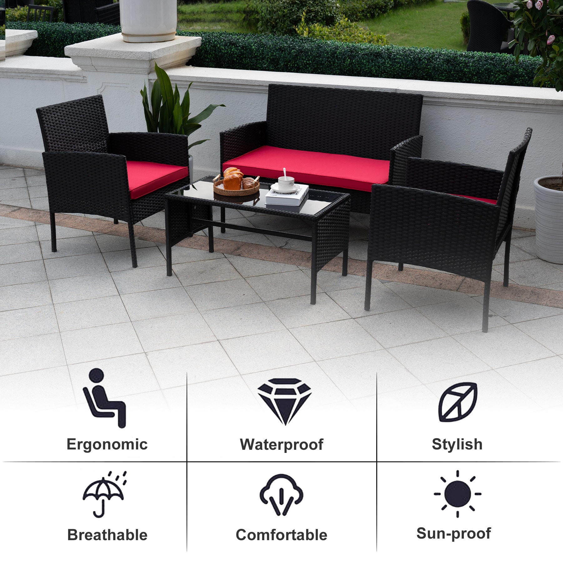 Grearden LS2109-RD Patio-Conversation-Sets - View #8