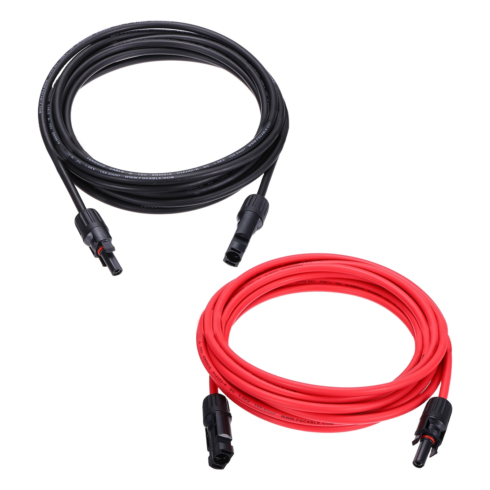 Unique Bargains 1 Pair Solar Panel Extension Cable 10AWG 1000V Male to Female Waterproof Solar Extension Wire Solar Panel Cable for RVs Solar Panels Photovoltaic Systems Black and Red 16.4-Foot #S25093001UX2644