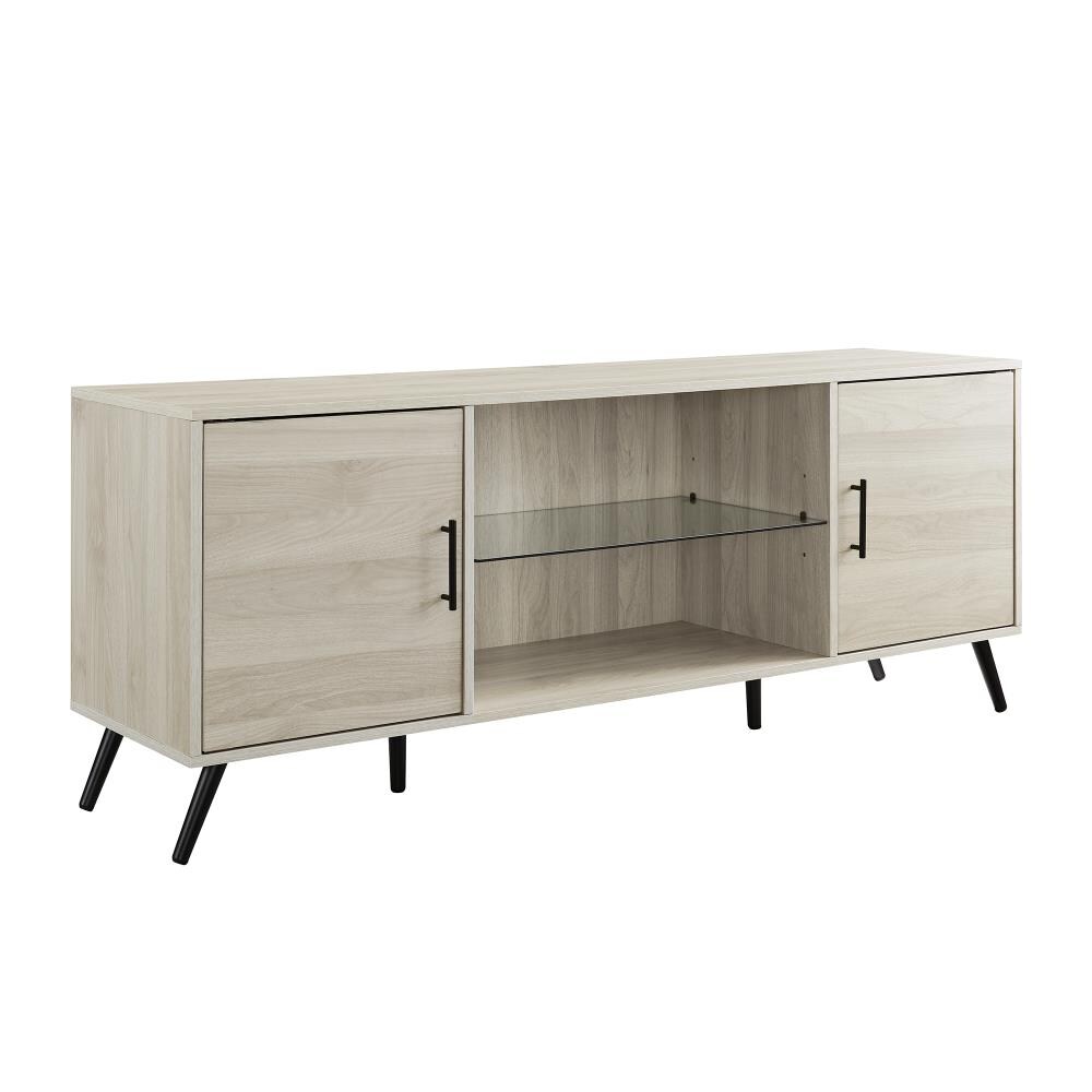 Walker Edison LW60NOR2DBH Modern/Contemporary Birch TV Stand (Accommodates TVs up to 70-in)