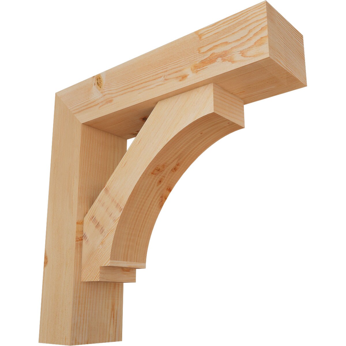 Ekena Millwork 1462986 Imperial Block Smooth Bracket with Offset Brace 7-1/2-in x 30-in x 30-in Douglas fir Brown Wood Standard bracket