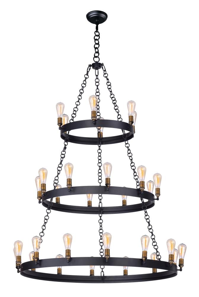 Maxim Lighting 26278BKNAB/BUI Noble 30 -Light Multiple finishes Multiple colors Traditional For Use in Bedrooms, Dining Rooms, Foyers, Kitchens, Living Rooms Chandelier