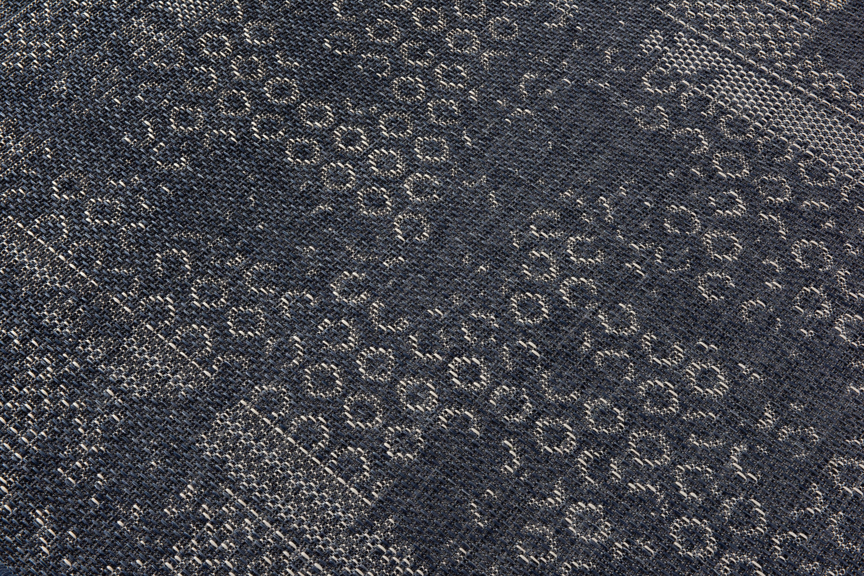 Blue Geometric Synthetic Flat Woven 5' x 7' Area Rug
