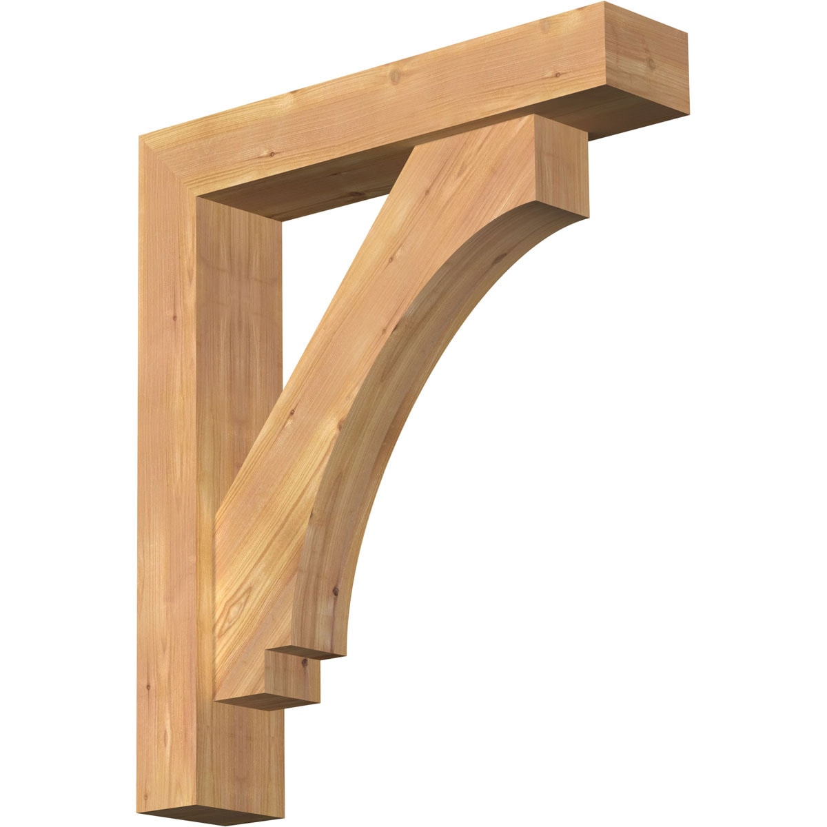 Ekena Millwork 1462750 Imperial Block Smooth Bracket with Offset Brace 5-1/2-in x 26-in x 30-in Western red cedar Brown Wood Standard bracket