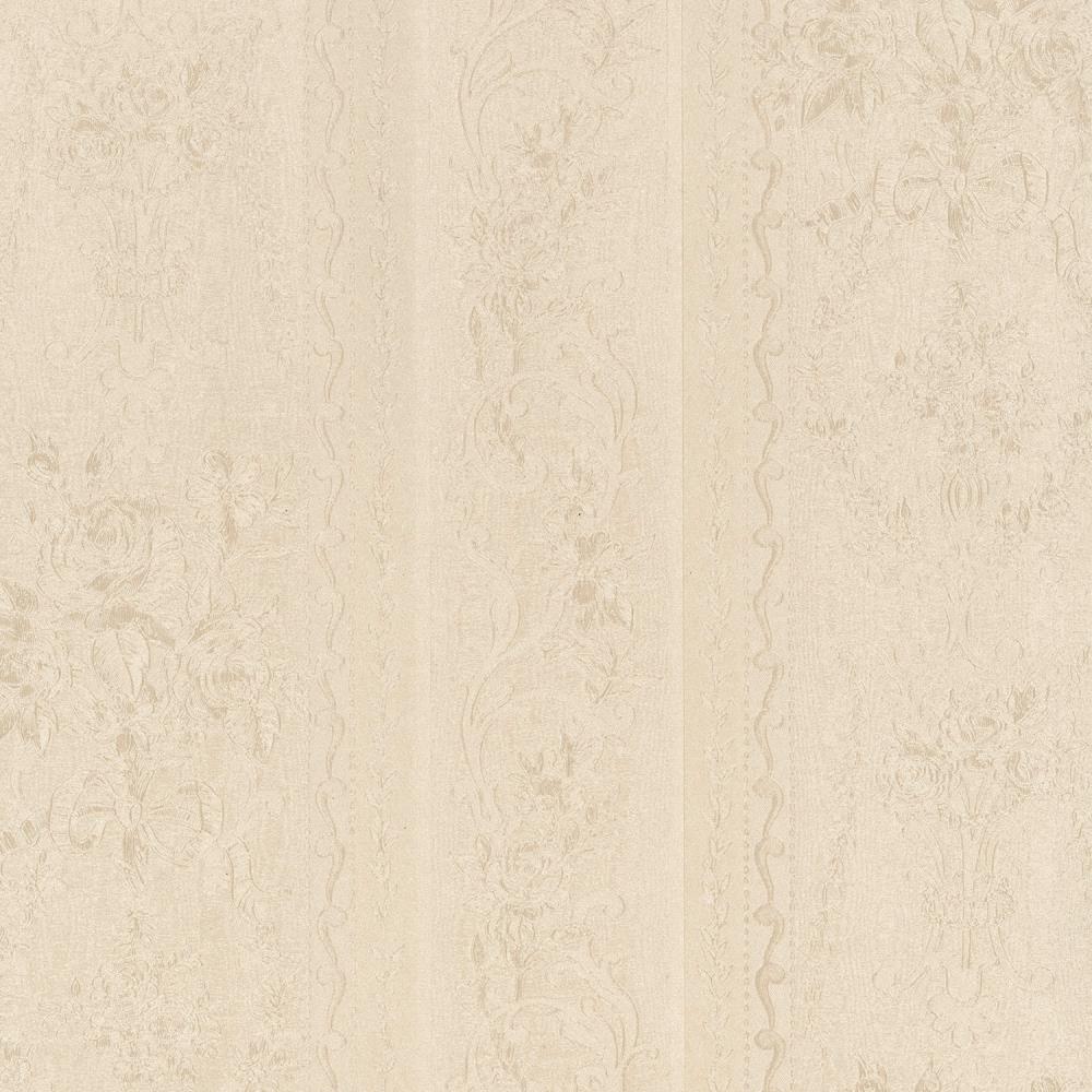 Norwall SB37909 Classic Stripe Emboss Prepasted Wallpaper Cream