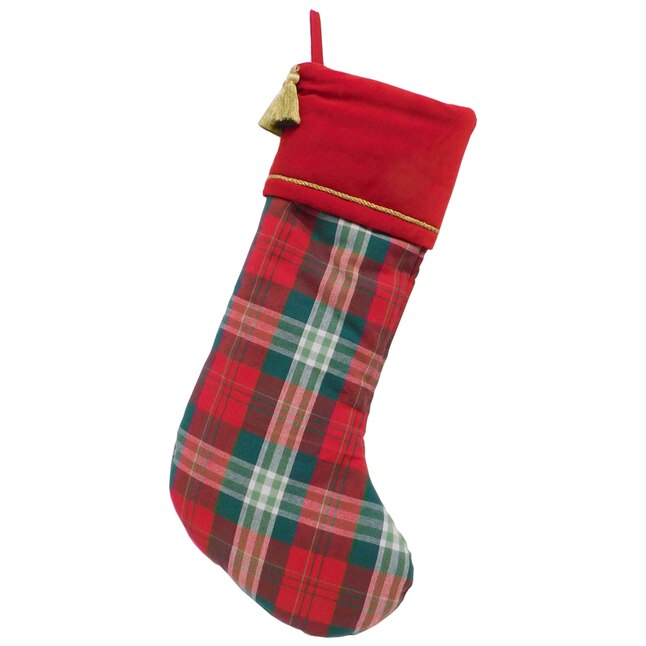 Holiday Living 19-in Multiple Colors Plaid Christmas Stocking in the ...