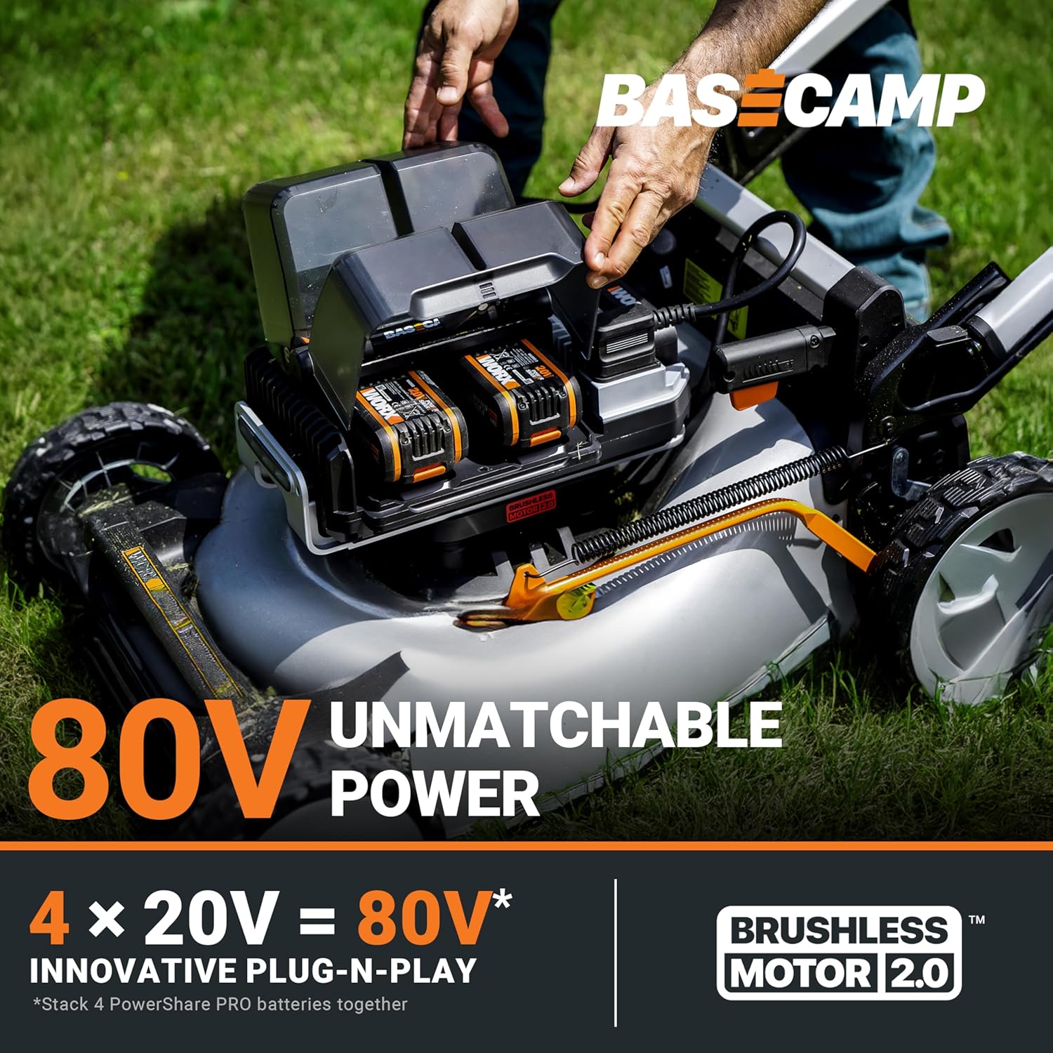 WORX Nitro Power Share 80-volt 21-in Cordless Self-propelled Lawn