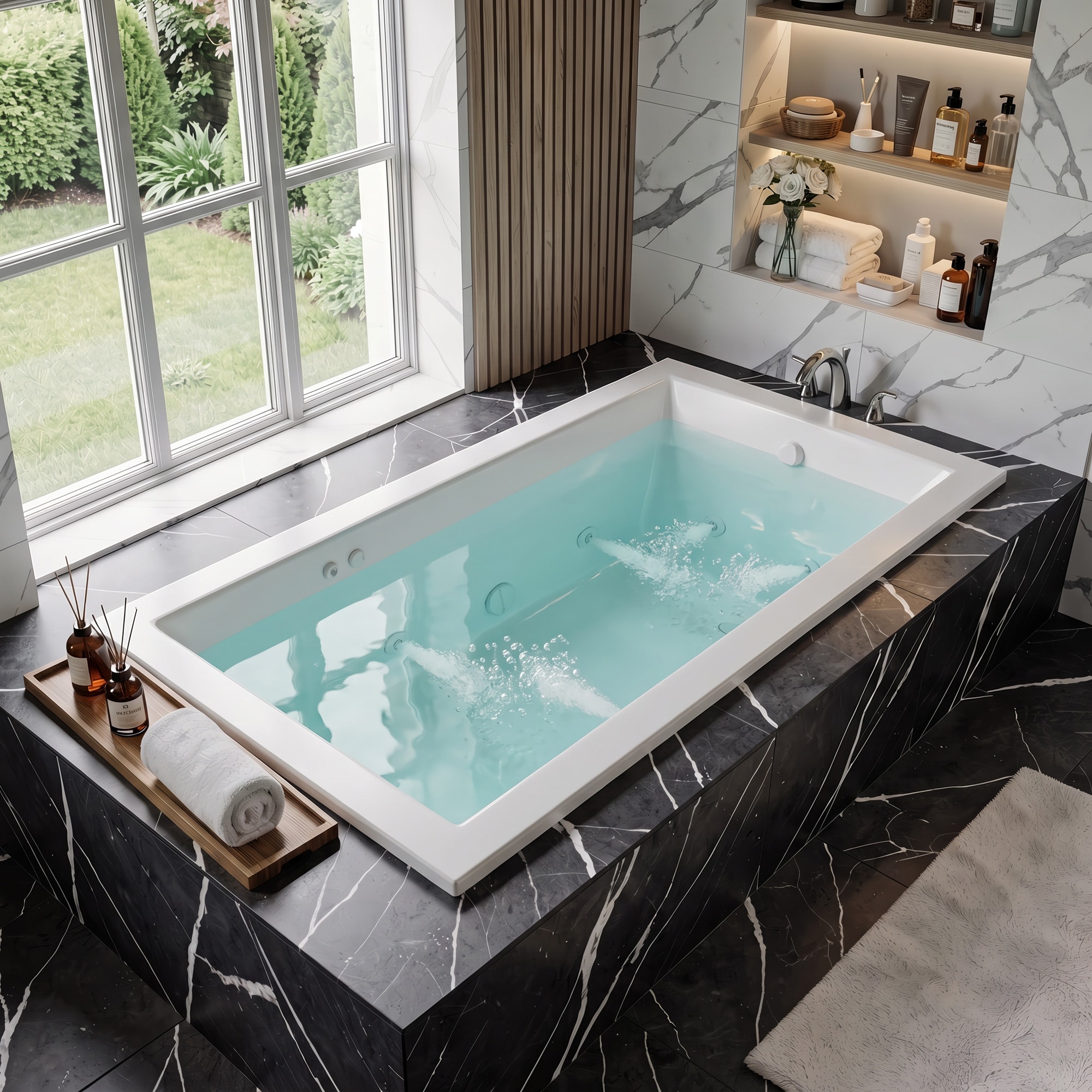 Endurance Peregrine 41.38-in x 71.75-in White Acrylic Rectangle Drop-in Whirlpool Tub ( Left Drain )