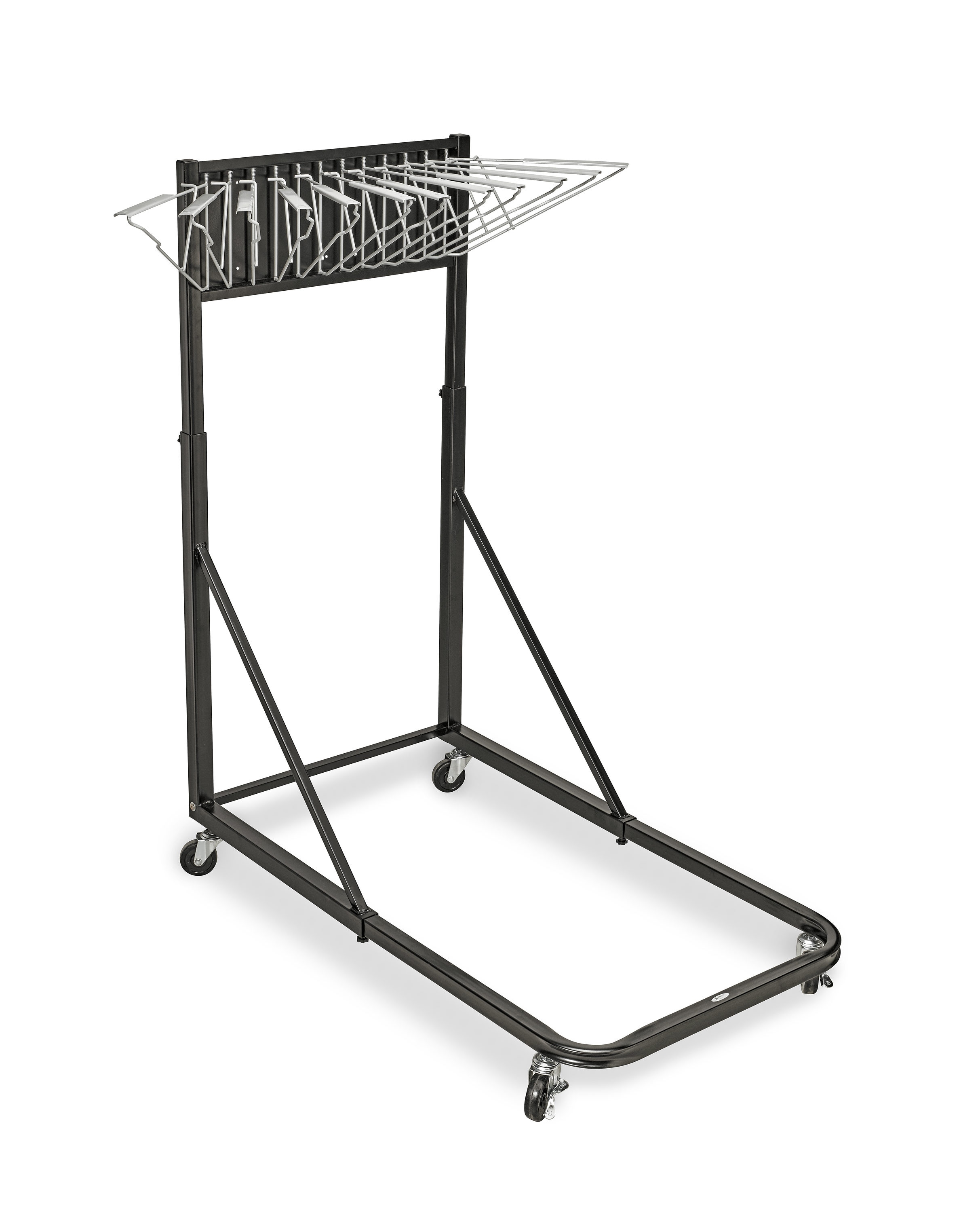 Black Steel Floor Stand Roll Bag Holder/Scale Holder Combo - 22Dia x 74H  (Hoop & Scale sold separately)