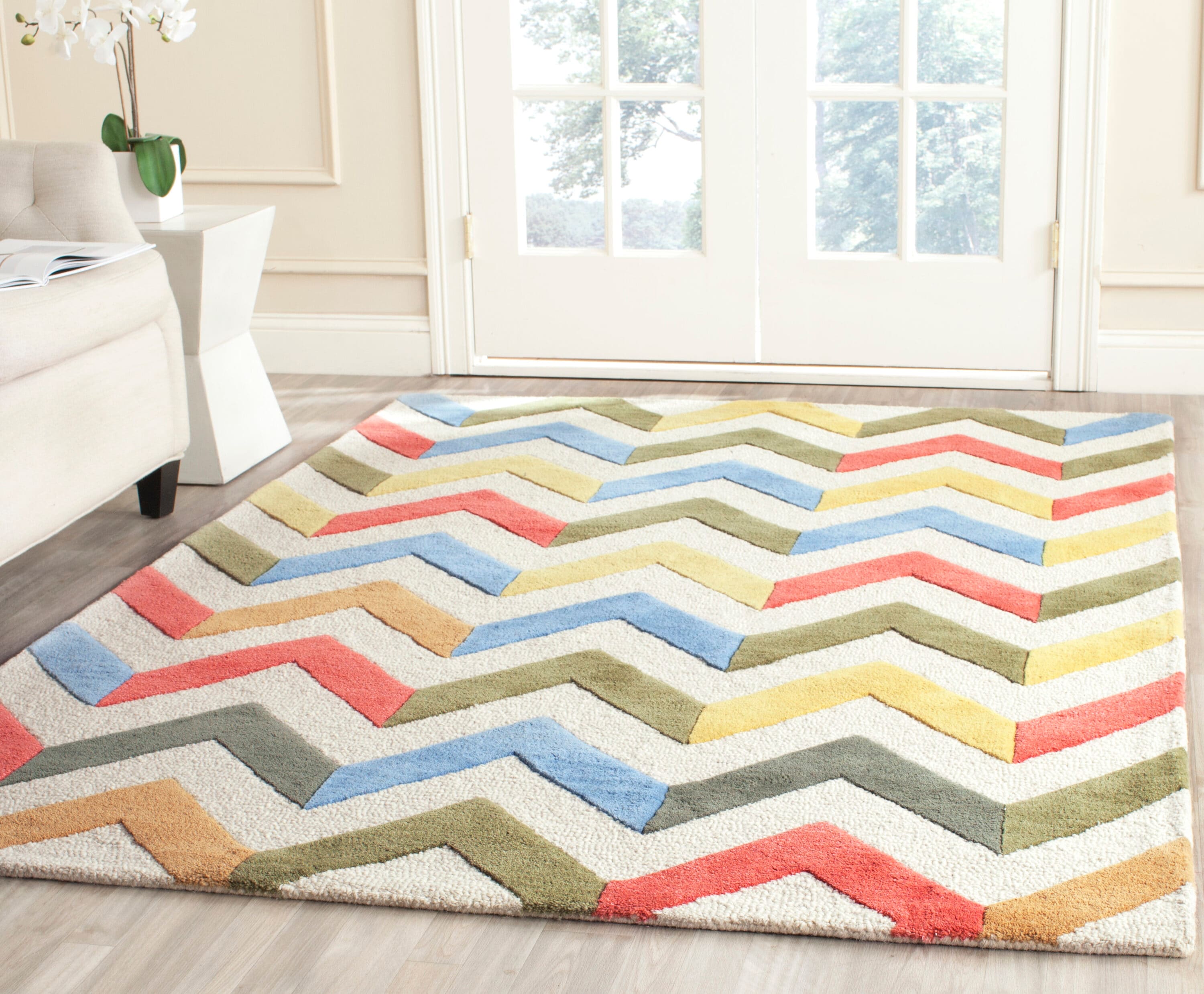  Cambridge 580 Ivory/Multi Contemporary 5ft x 8ft Medium Rectangle Rug