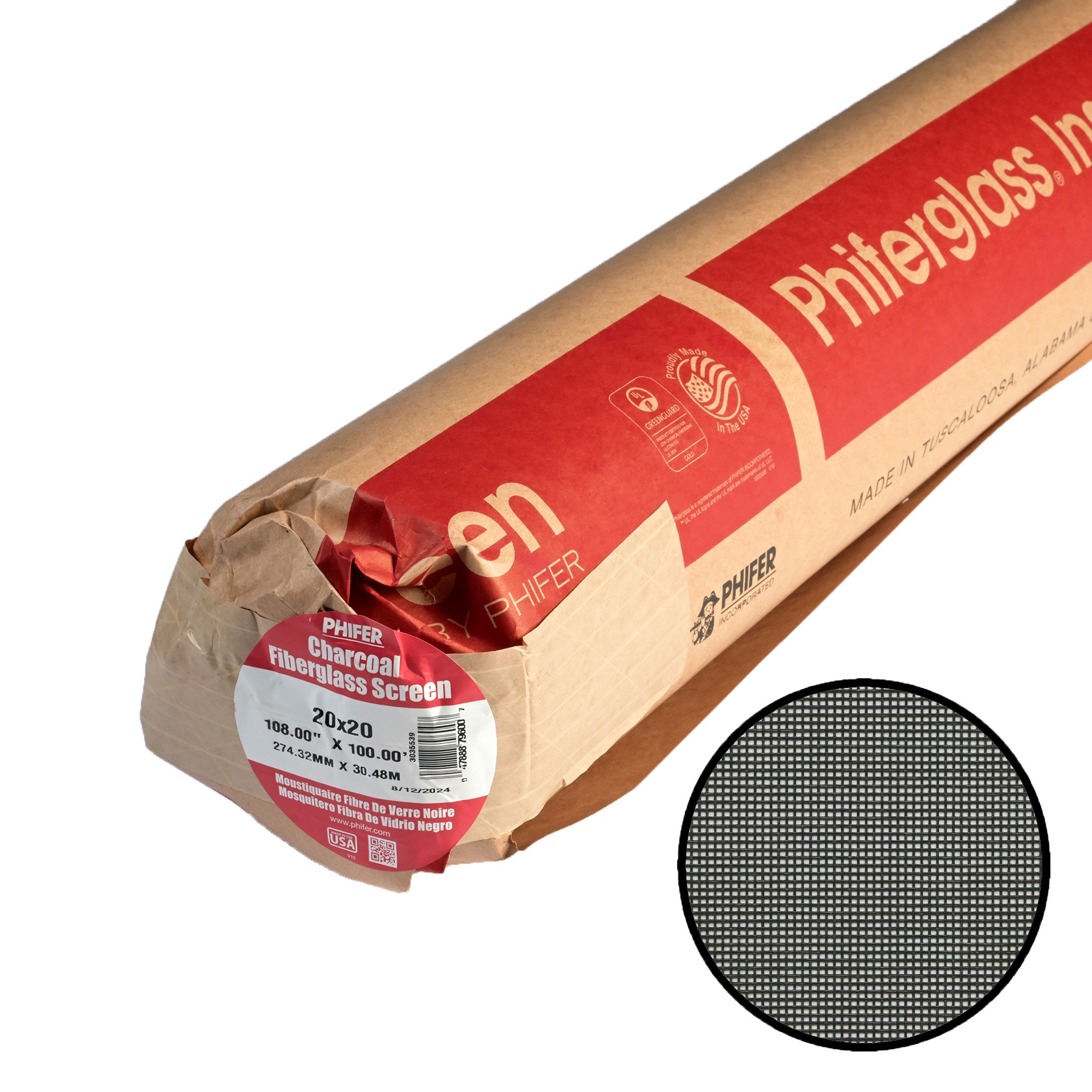 Phifer 3035539 No-See-Um 108-in x 100-ft Charcoal Fiberglass Screen mesh