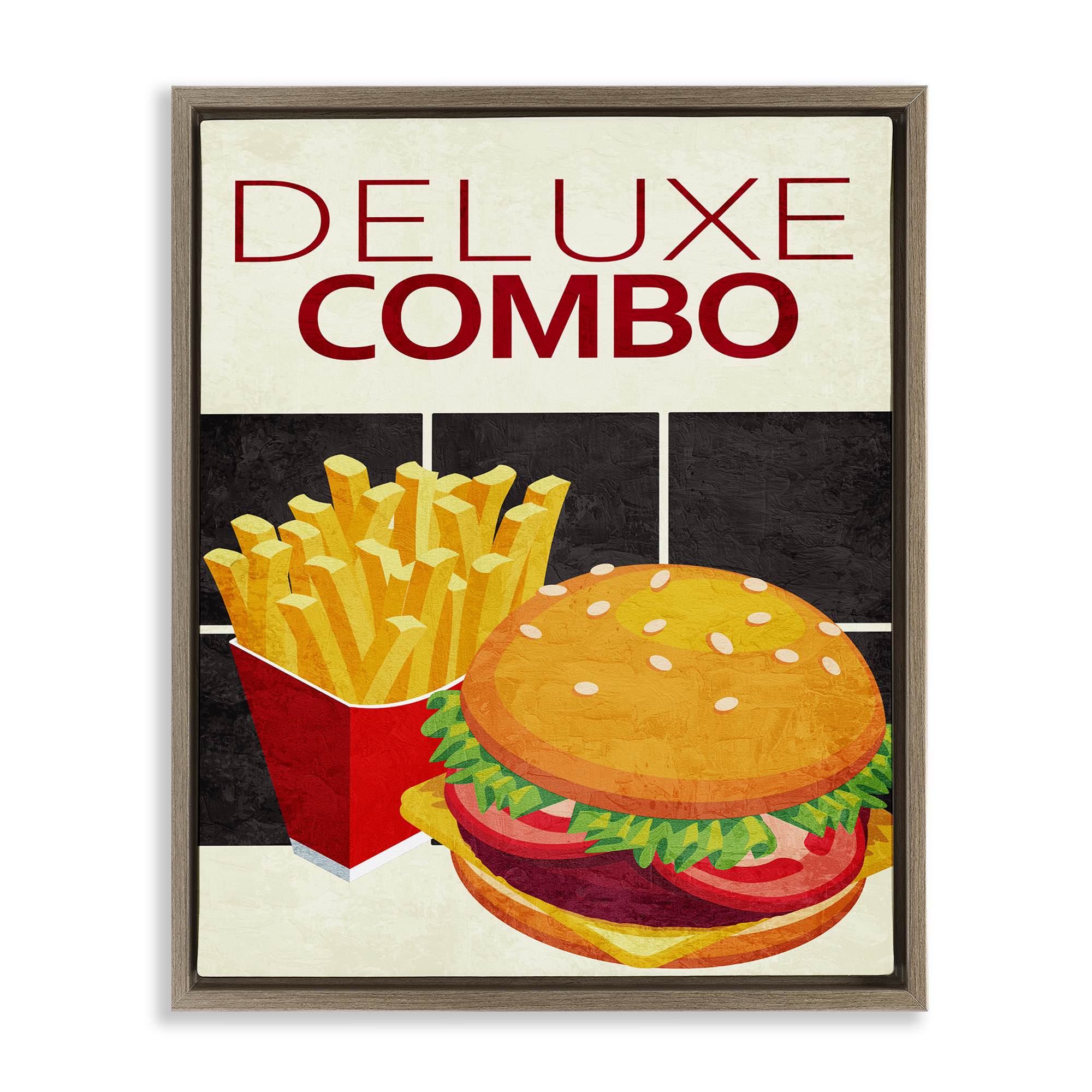 Stupell Industries BS-465-FFE-24X30 Deluxe Combo Fast Food Floating Frame design by Kim Allen
