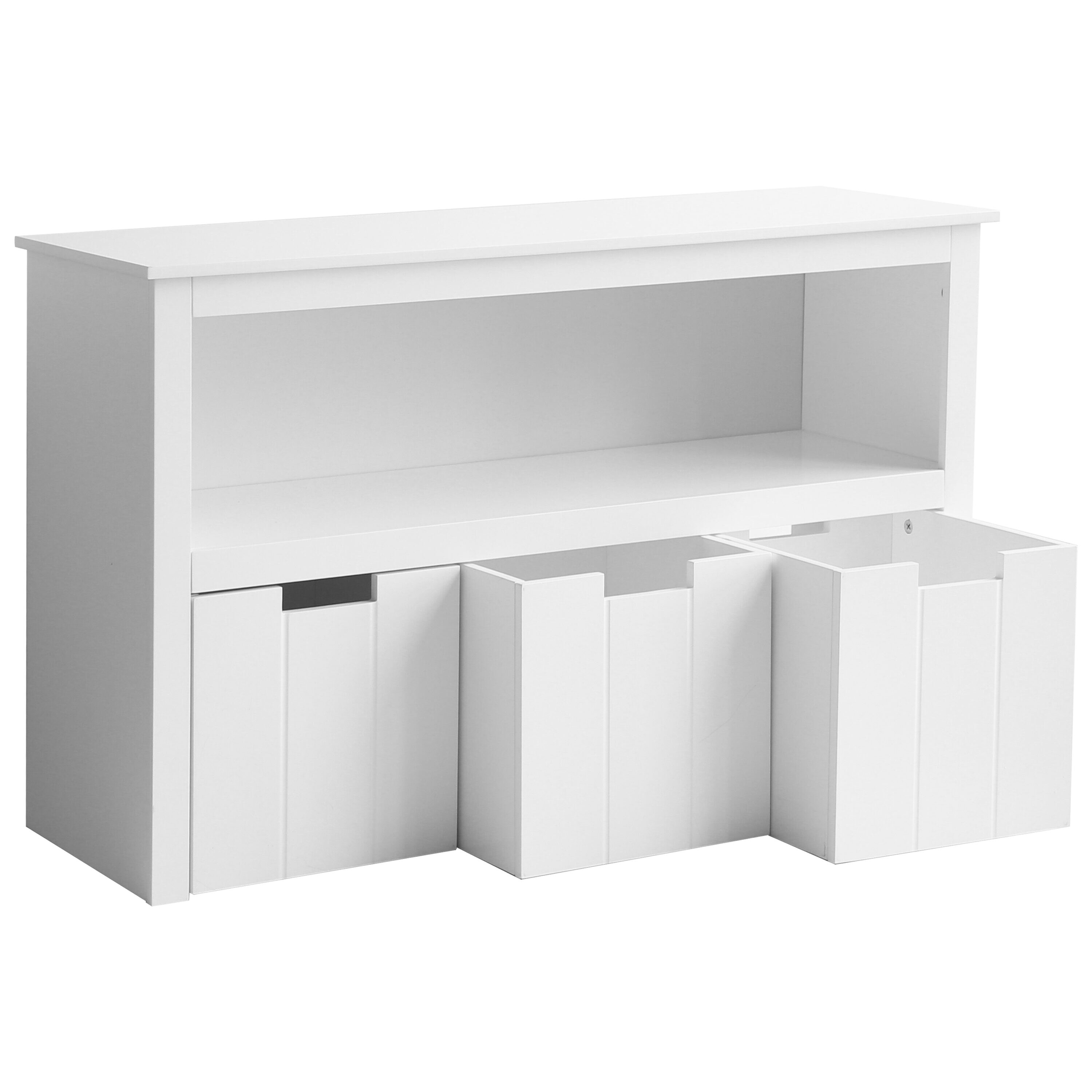 LUE BONA 32.68 in. White 2-Tier Storage Wooden Kids Bookshelf with