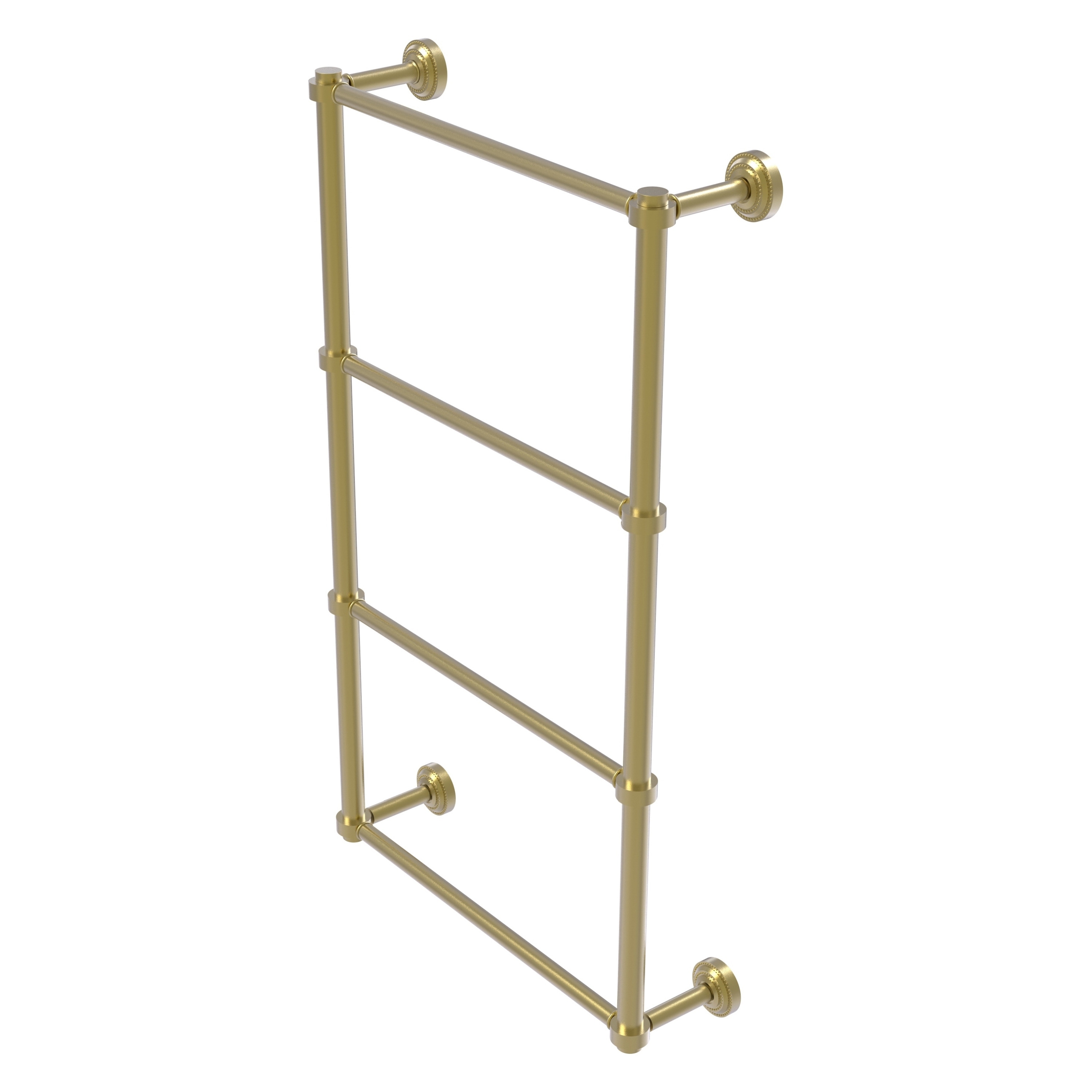 Allied Brass DT-28-36-SBR Dottingham 36-in double Satin Brass Wall mount 4-tier Towel Bar
