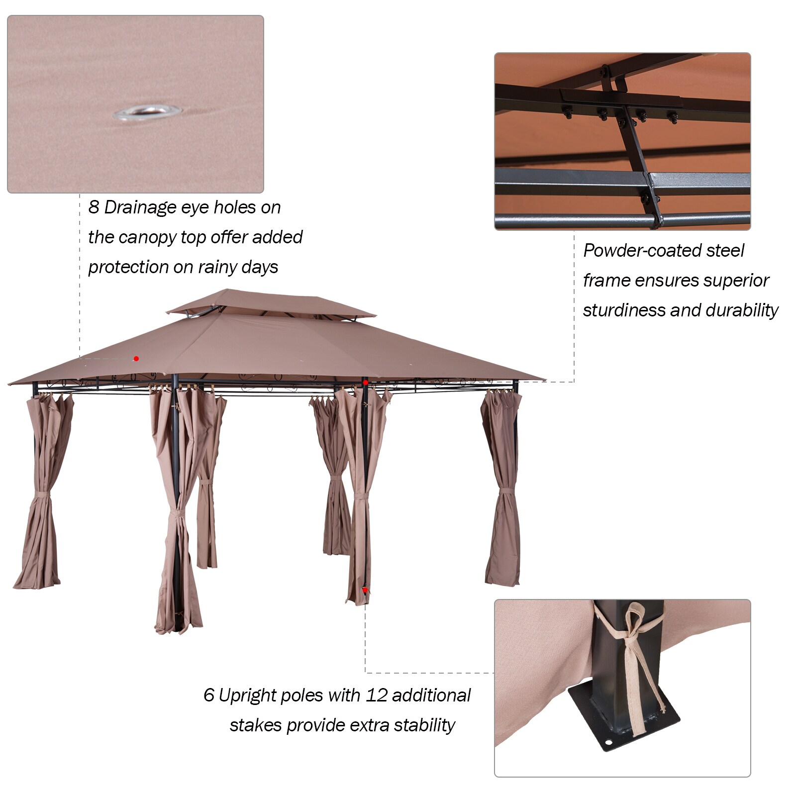 ToolCat BZ2-17-PW Wood-Resin-Gazebos - View #4