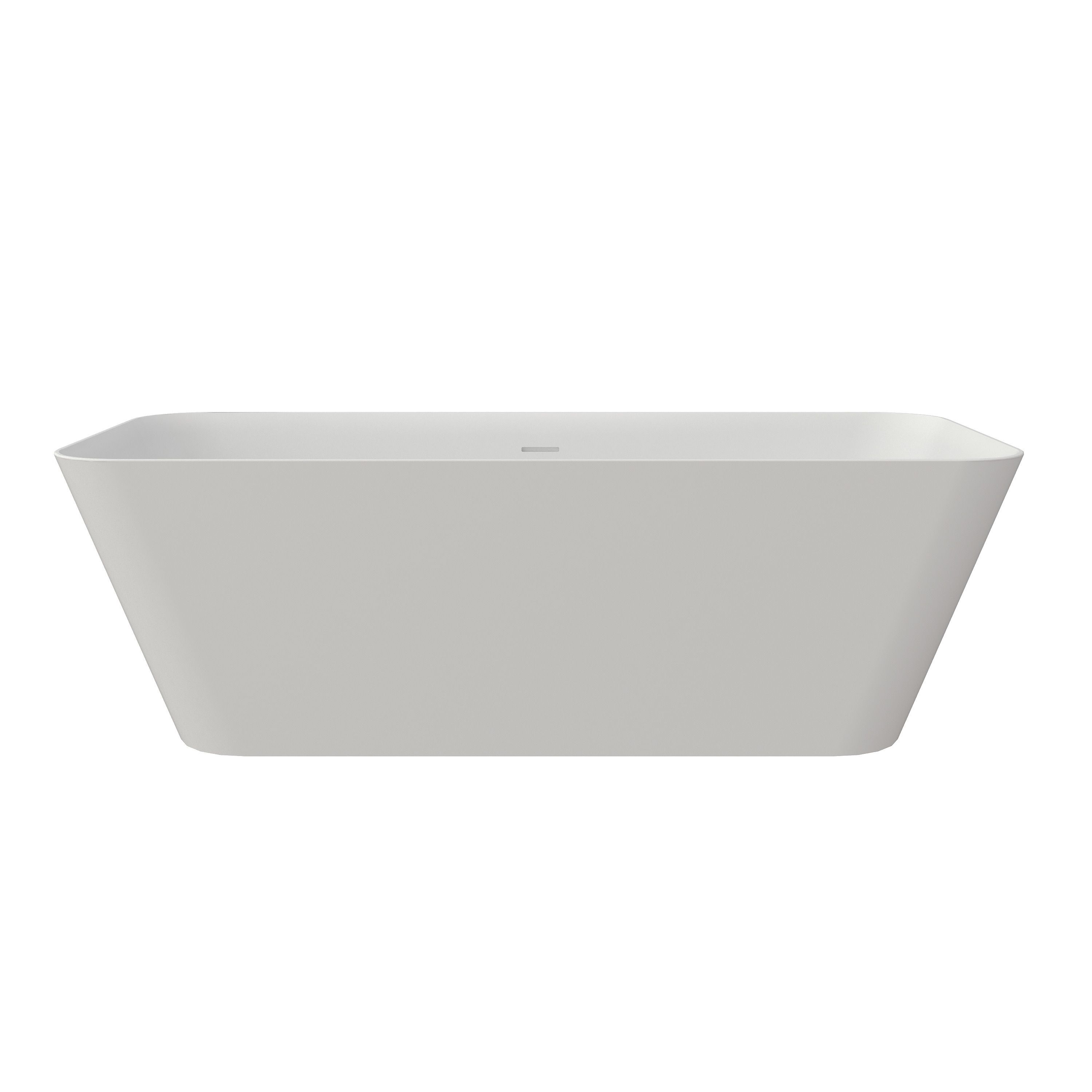LIVACA 67 inch Matte White Solid Surface Soaking Bathtub with Deep Soak Freestanding Design