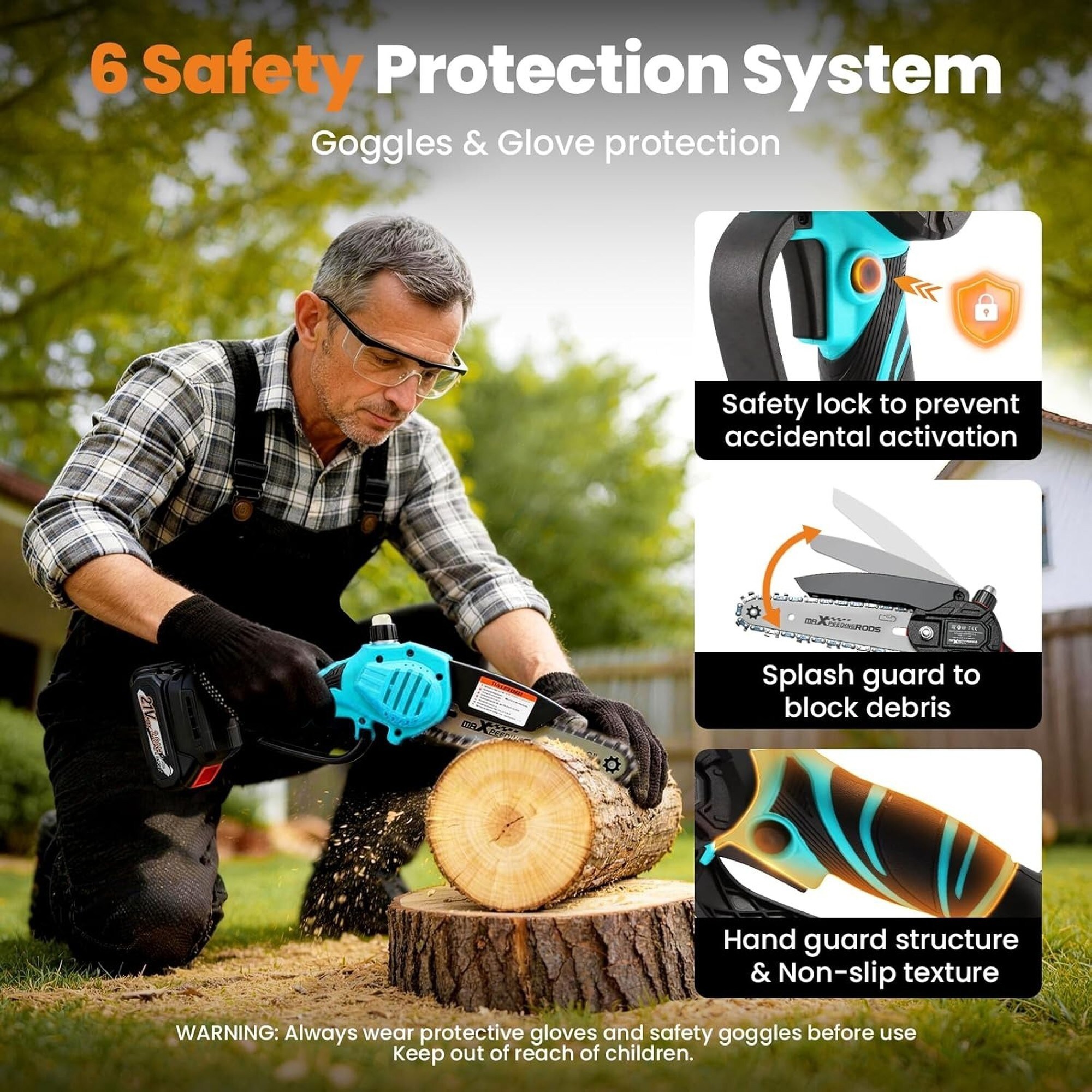 Angel Sar L2MJA526CMI20 Cordless-Chainsaw - View #3