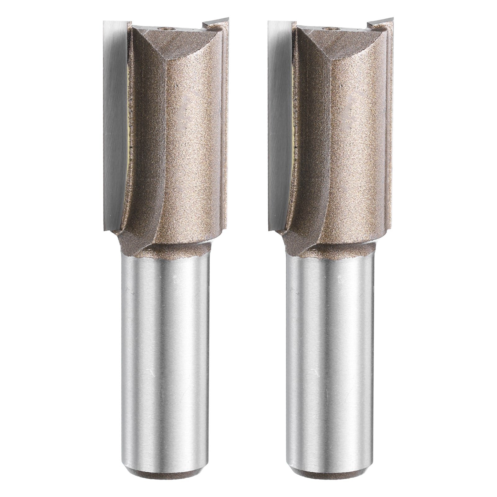 Harfington 2pcs Straight Router Bit 1/2inch Shank 45/64inch Cutting Dia 2 Flutes 1.18inch Cutting Length YG6 Carbide Cutter with PTFE Heat Resistance Coating Woodworking Grooving Trim Bit #S26052100UX1556