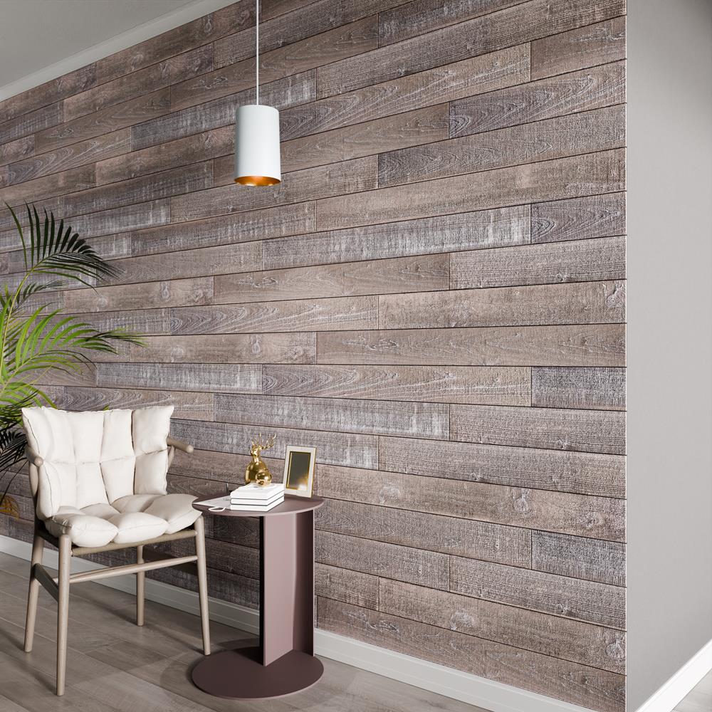 Distressed Pine 4 ft Barn Wood Wall Planks 6-Pack