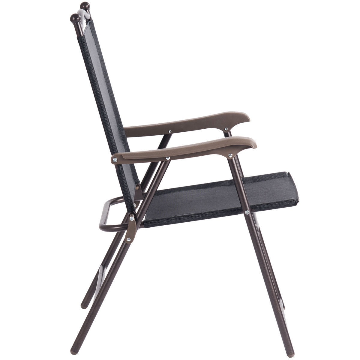 Costway 2 Black Steel Frame Stationary Balcony Chair with Black Solid ...