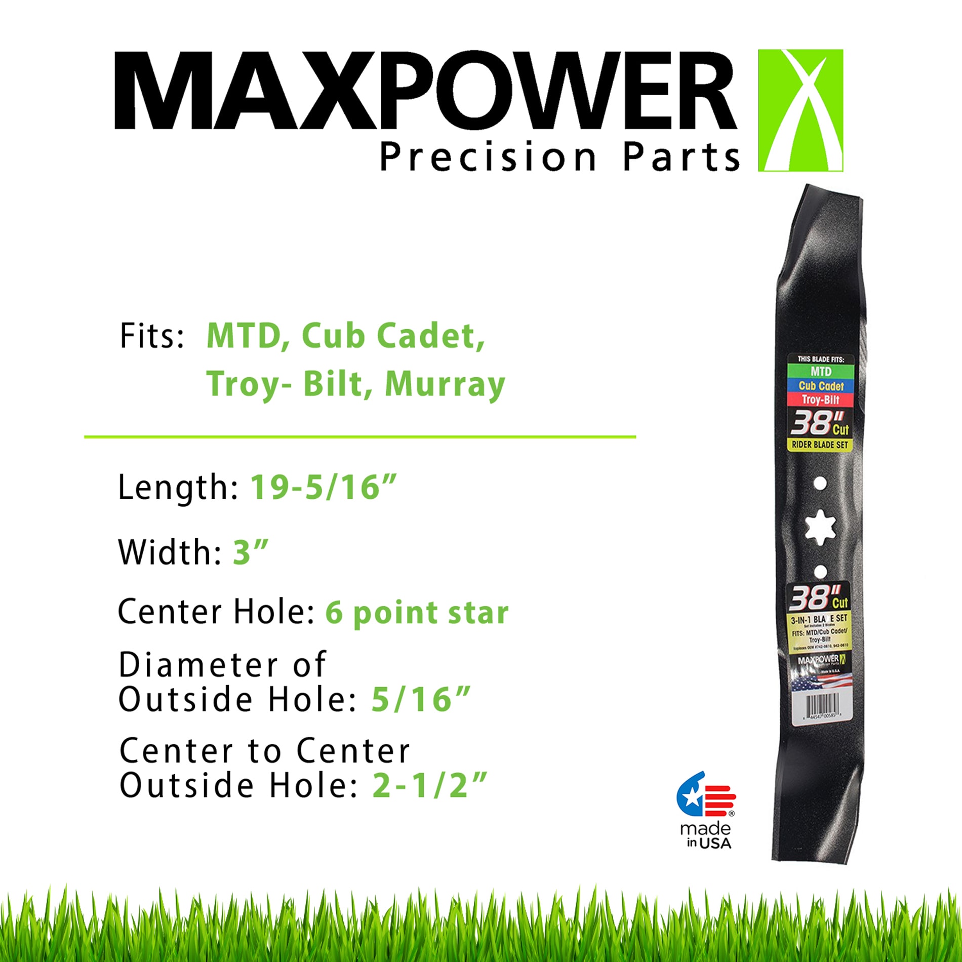 MaxPower 331531S Ope-Mower-Blades - View #2