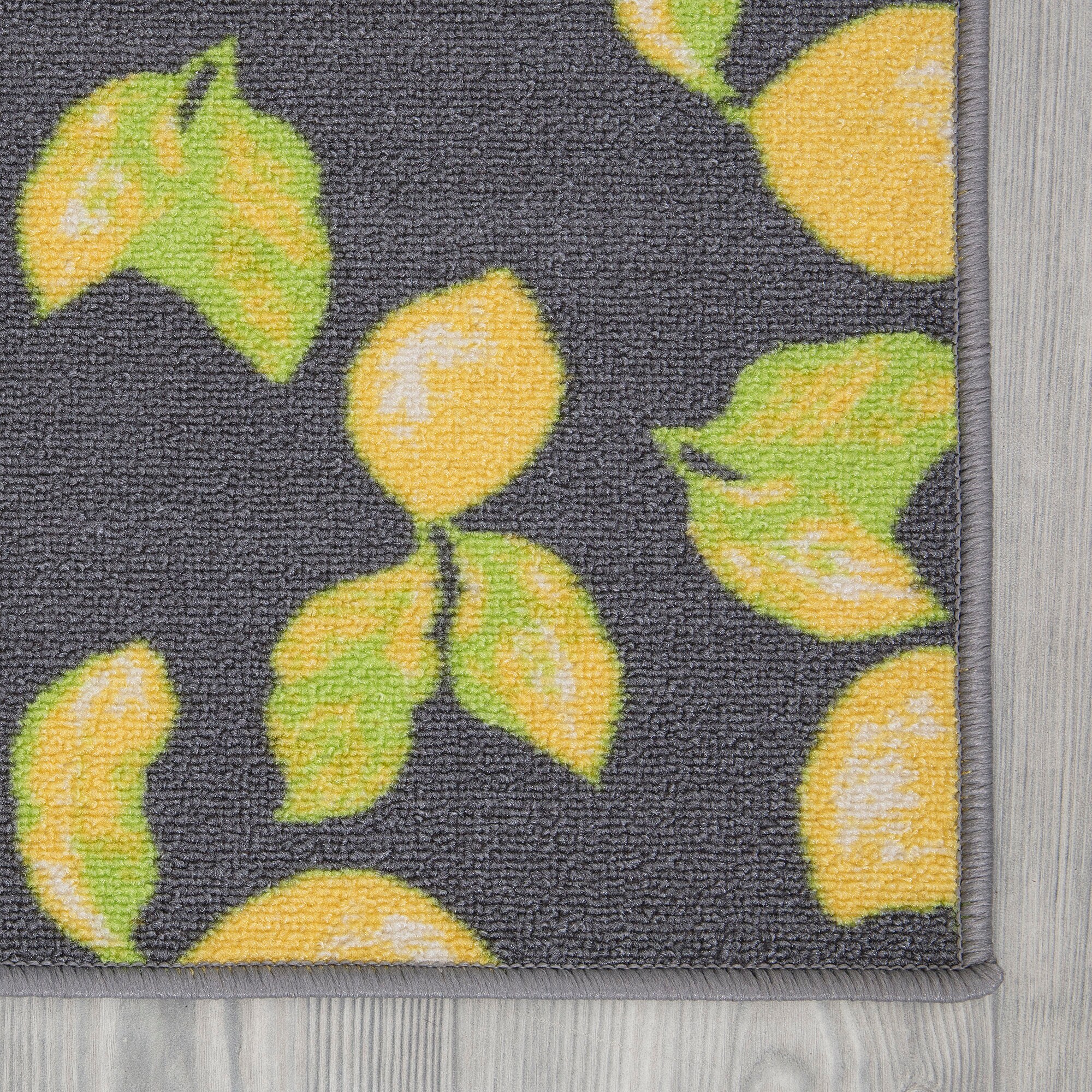 Ottomanson Glamour Collection Non-Slip Rubberback Lemons Design