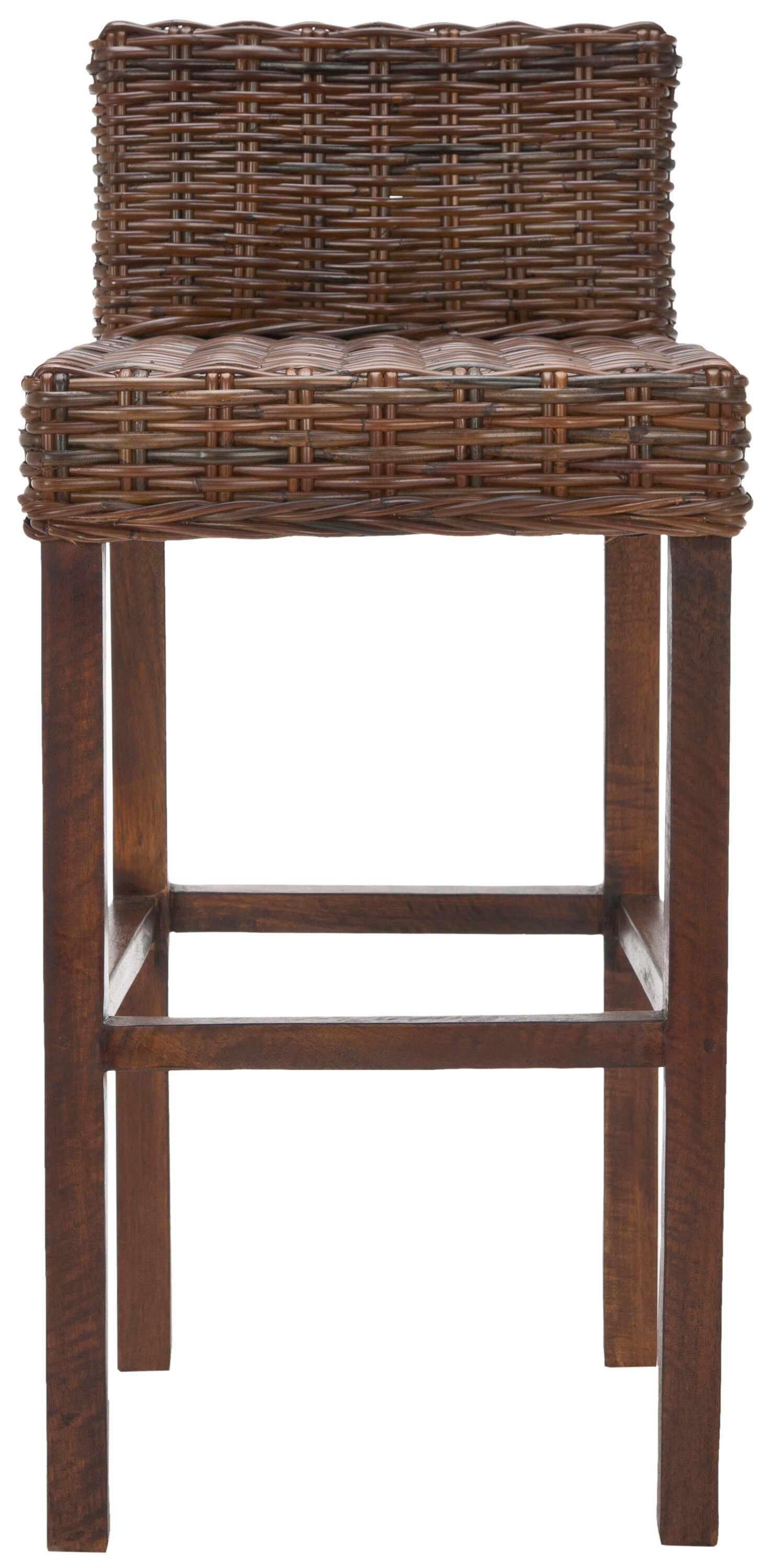 Safavieh Cypress Croco 30-in H Bar height Rattan Bar Stool with Back at ...