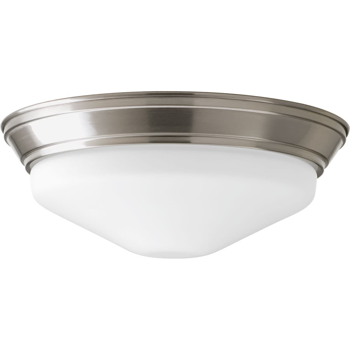 Brushed Nickel LED Flush Mount Light with Etched Glass Bowl