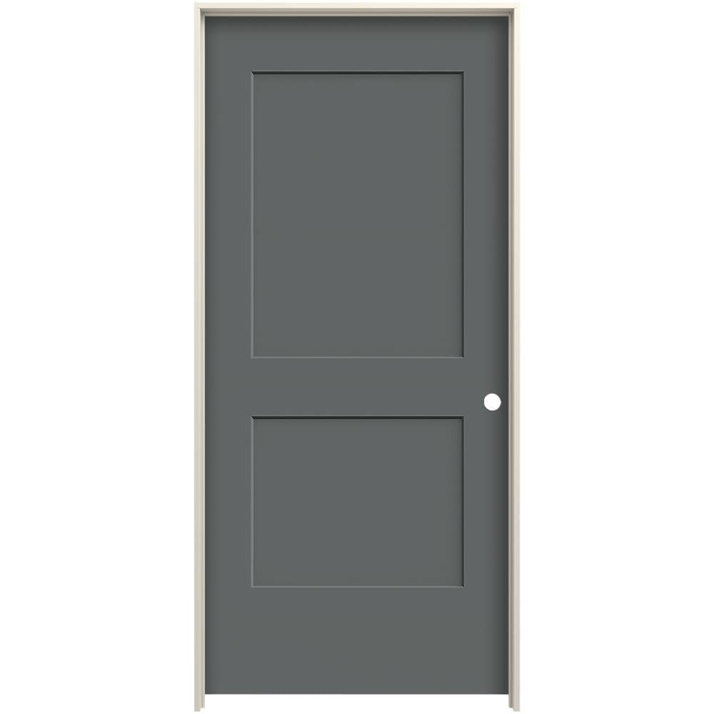 JELD-WEN LOWOLJW226100358 32-in x 80-in Granite Solid Core 2-panel Square Left Hand Smooth Prefinished Molded Composite Flat Jamb Single Prehung Interior Door