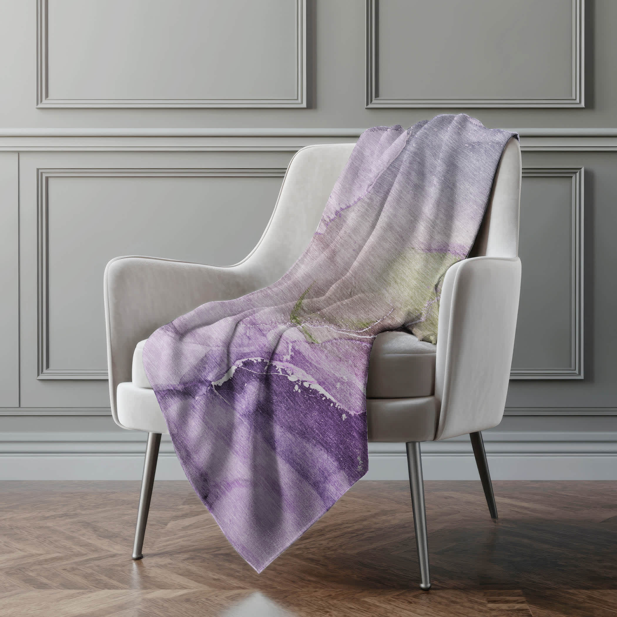 Addison Rugs Premium Machine Washable Addison ASB521 Purple 50 x 70 inches Sherpa Throw Blanket